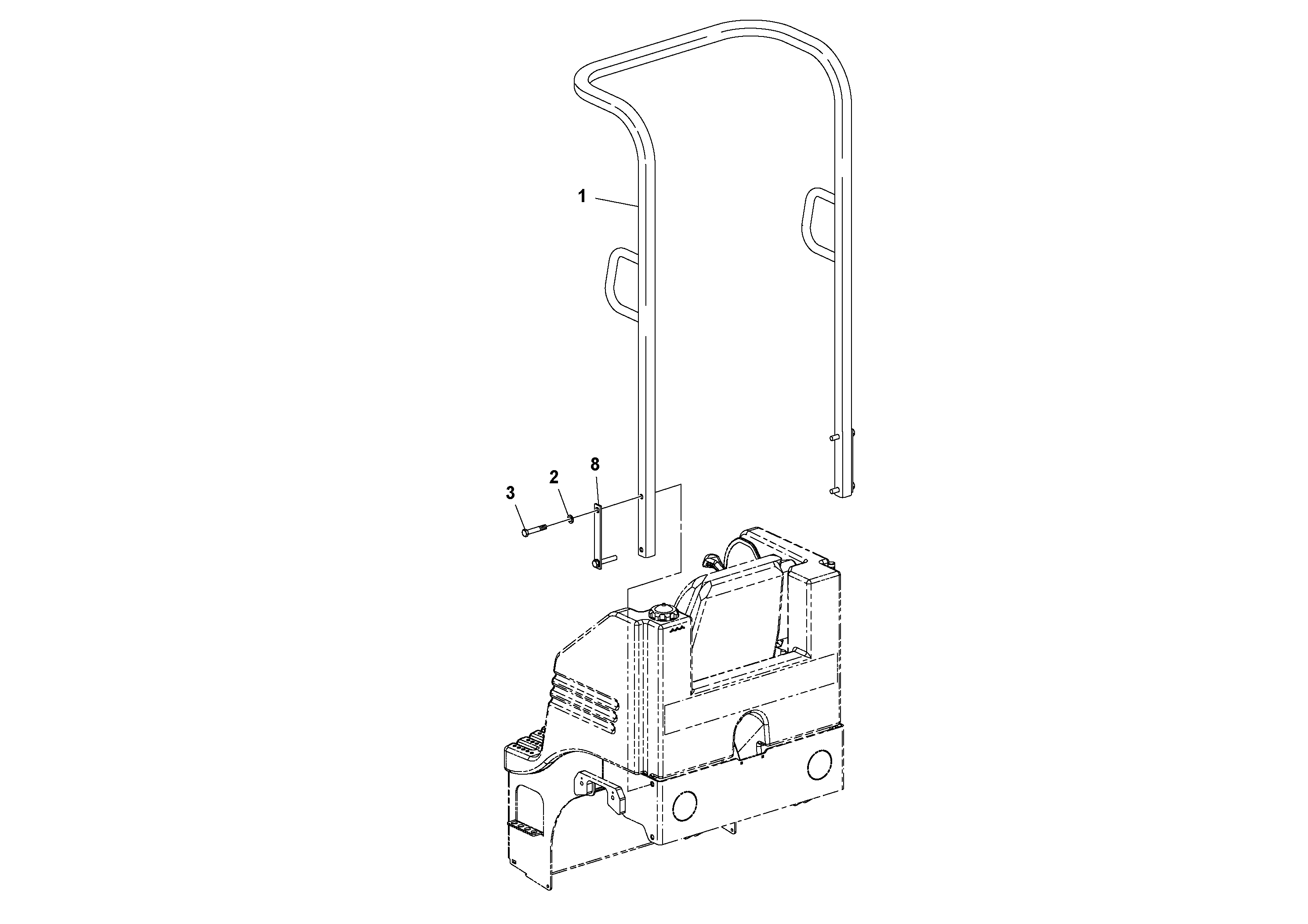 Схема запчастей Volvo DD14S/DD16 S/N 197600 - - 80256 ROPS Installation 