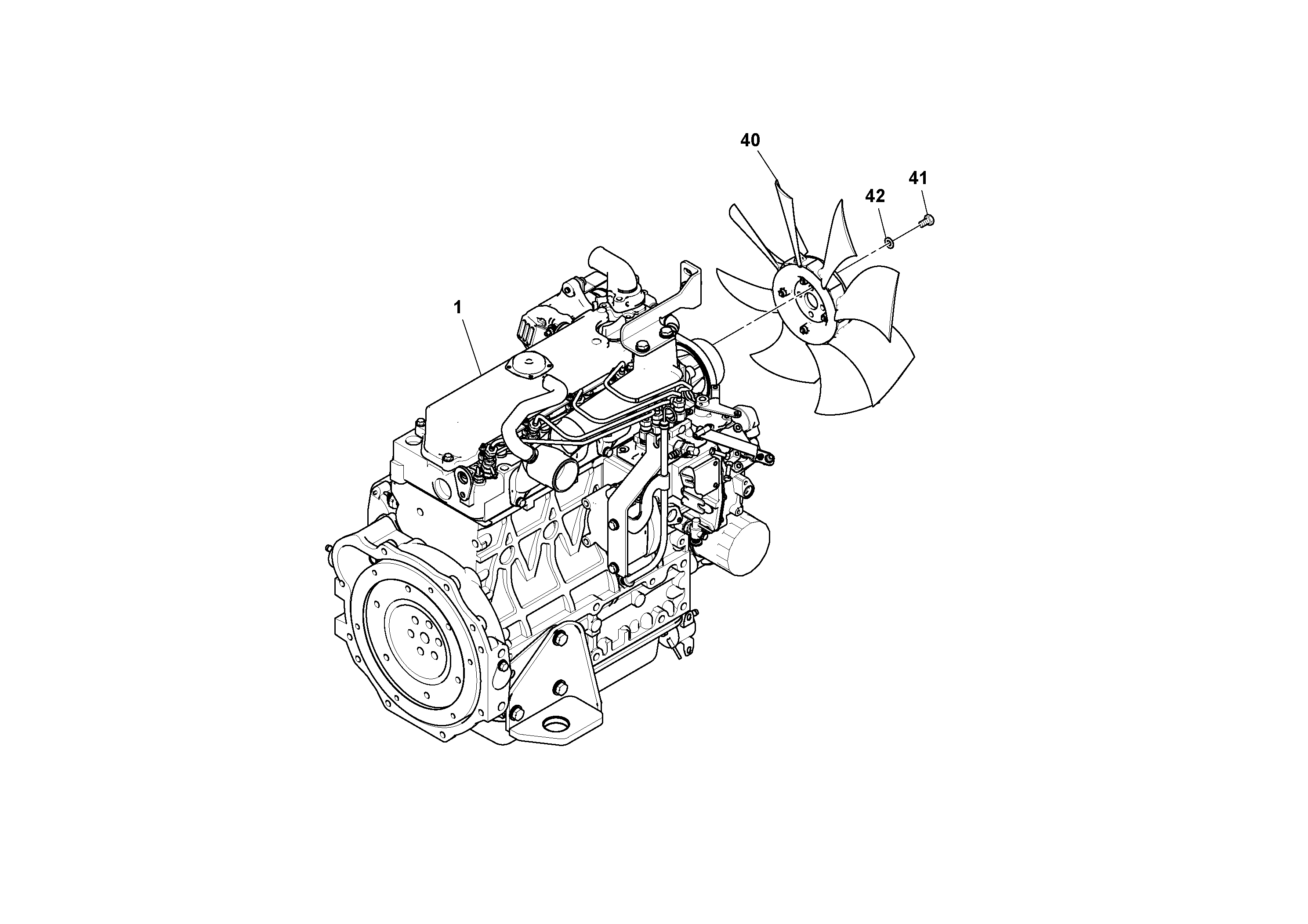Схема запчастей Volvo CR24/CR30 S/N 197606 - - 44433 Двигатель в сборе 