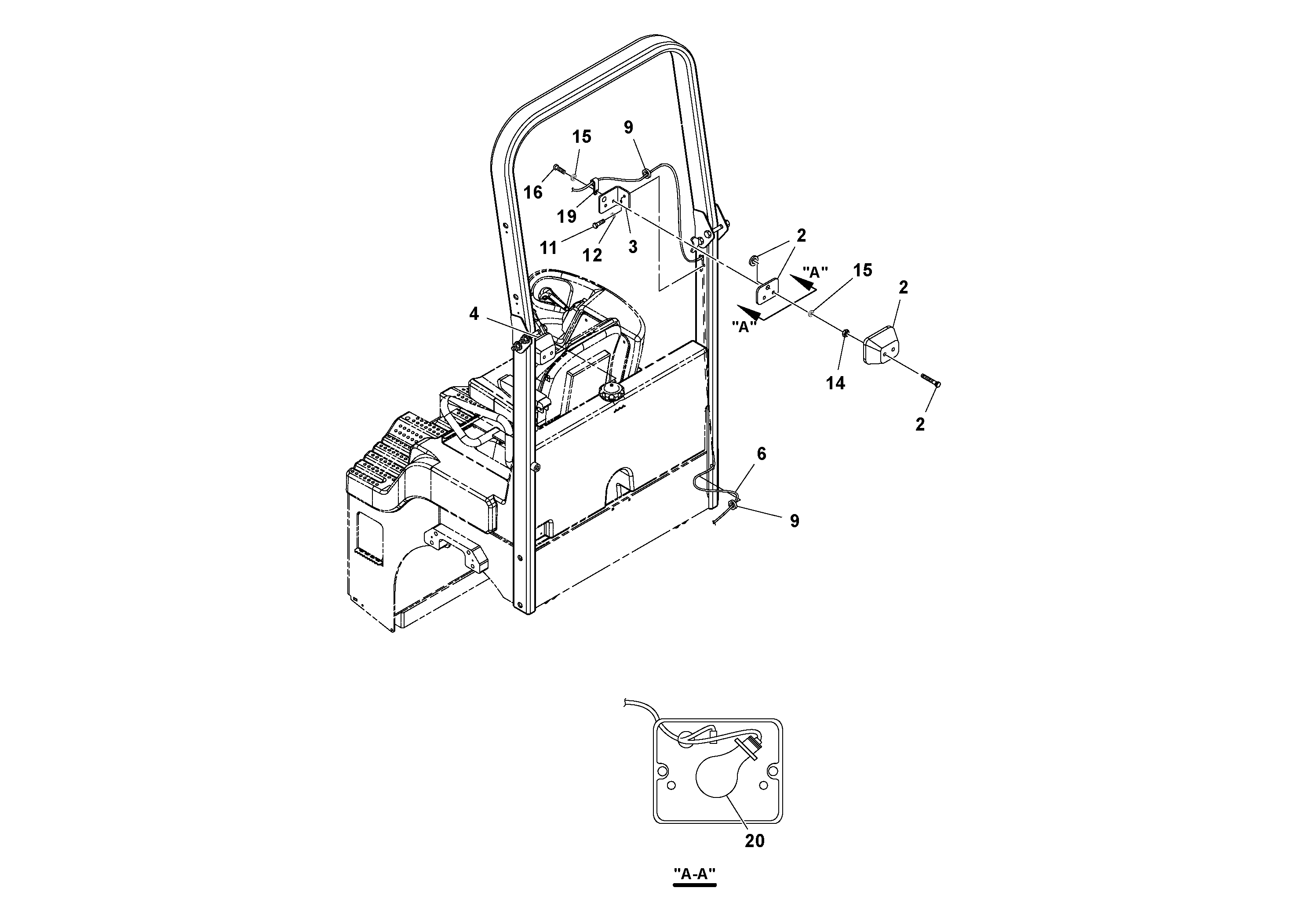 Схема запчастей Volvo CR24/CR30 S/N 197606 - - 37345 Turn signal & flashing hazard light installation 