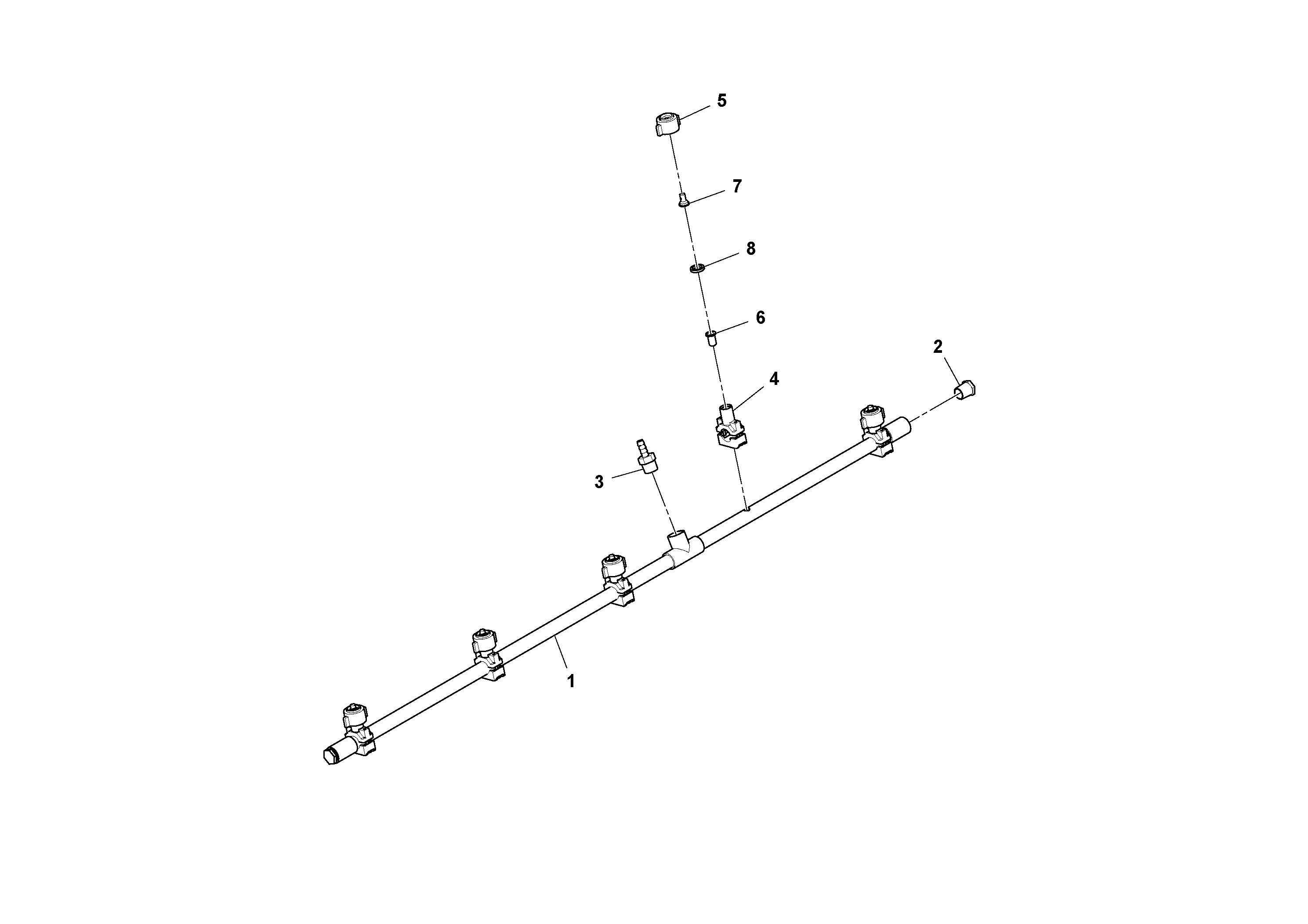 Схема запчастей Volvo CR24/CR30 S/N 197606 - - 58132 Spray tube assembly 
