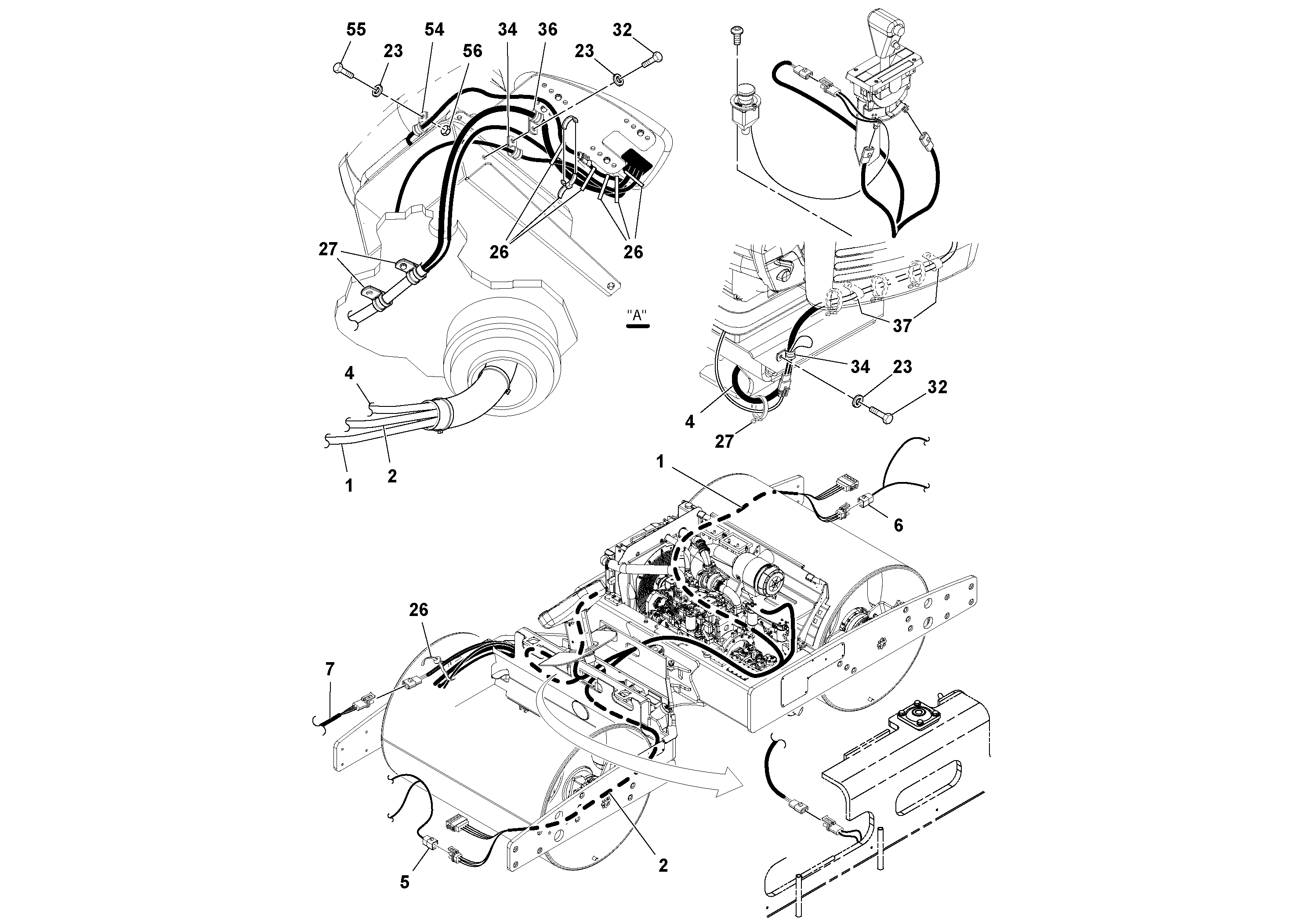 Схема запчастей Volvo DD112HF/DD118HF/HA/HFA S/N 197518 - - 59141 Electrical Installation 