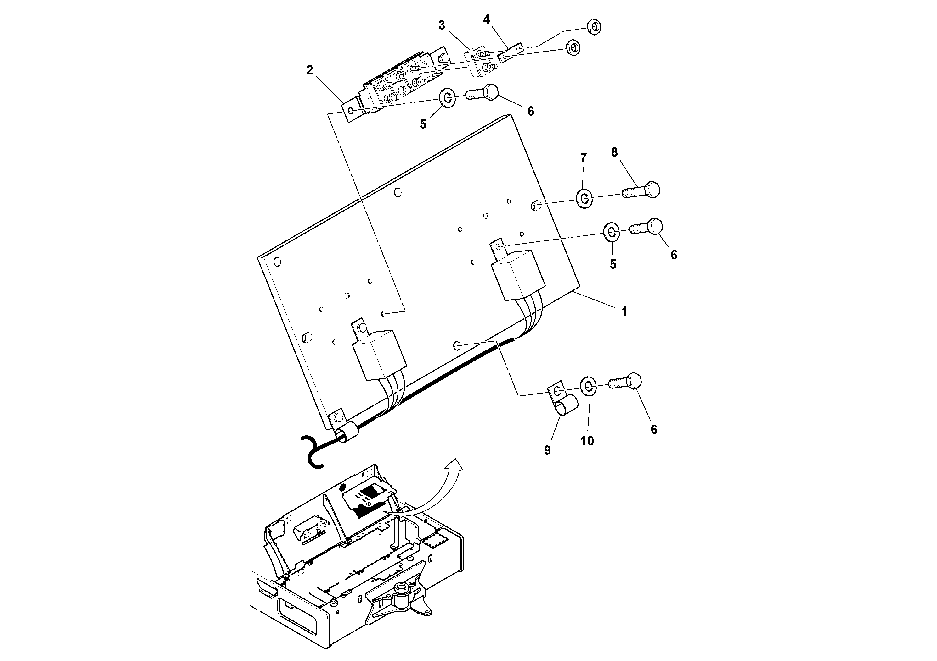 Схема запчастей Volvo DD112HF/DD118HF/HA/HFA S/N 197518 - - 61963 Circuit Breaker Assembly 