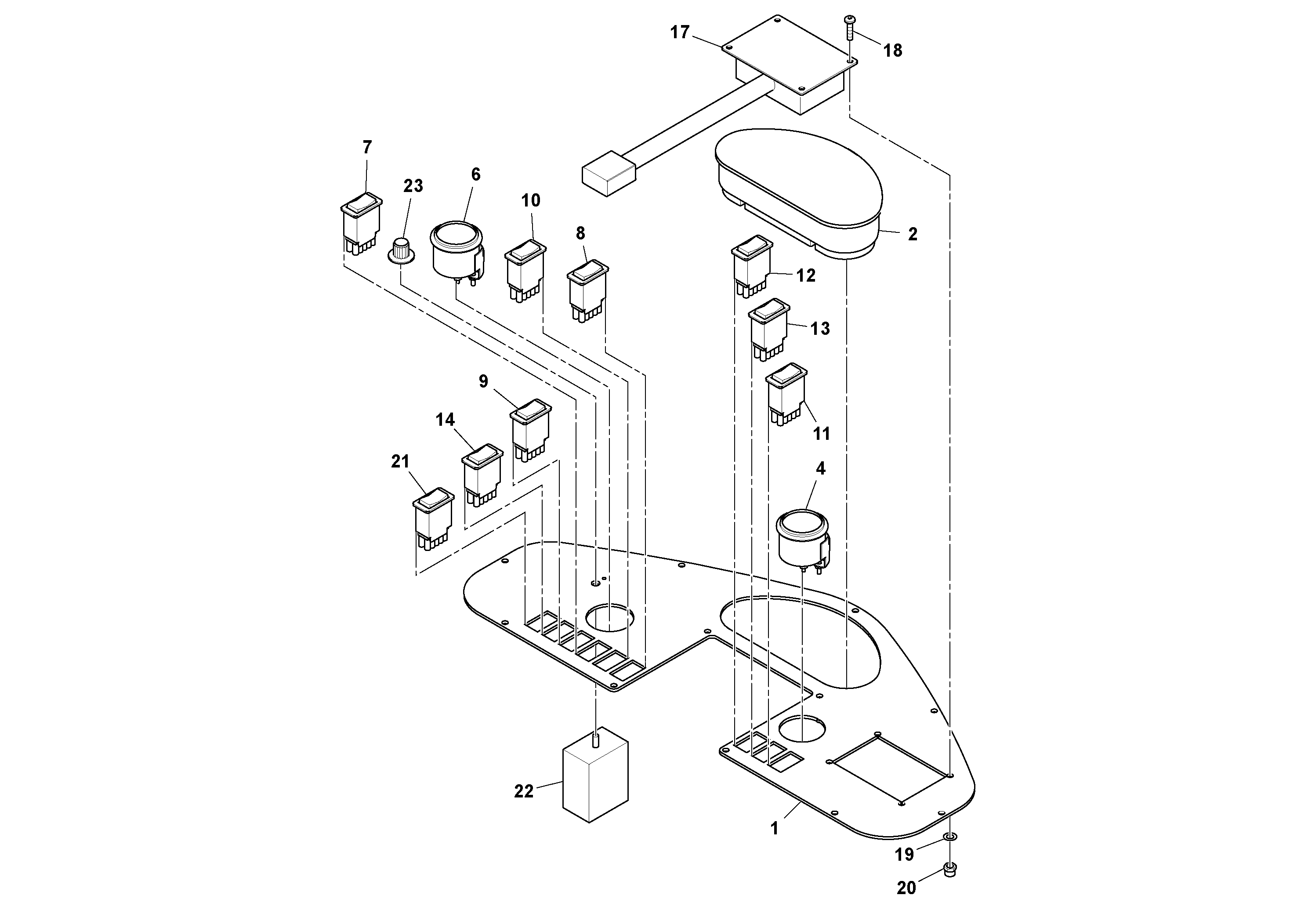 Схема запчастей Volvo DD112HF/DD118HF/HA/HFA S/N 197518 - - 82016 Instrument Panel Assembly 