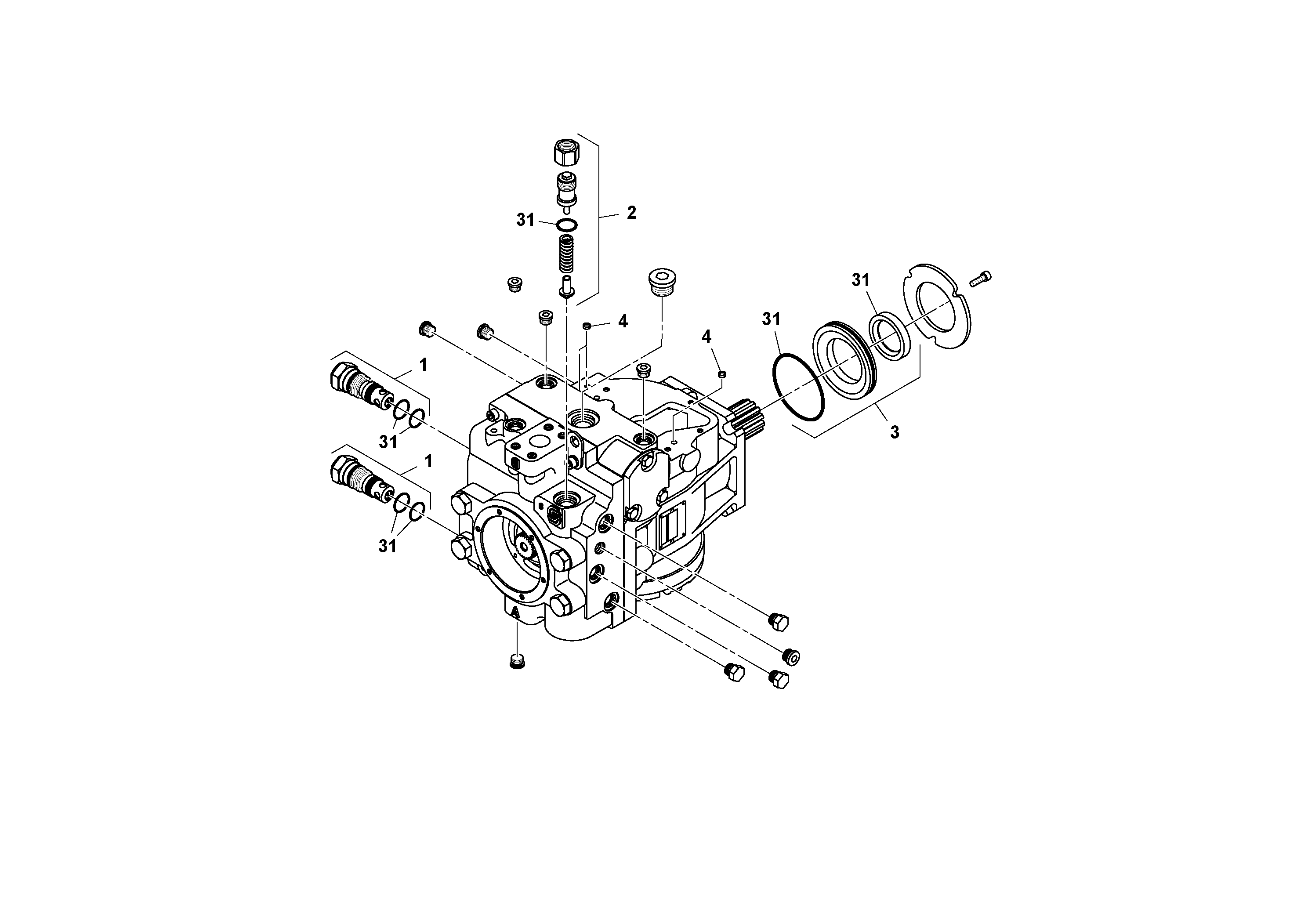 Схема запчастей Volvo DD112HF/DD118HF/HA/HFA S/N 197518 - - 13292 Propulsion Pump 