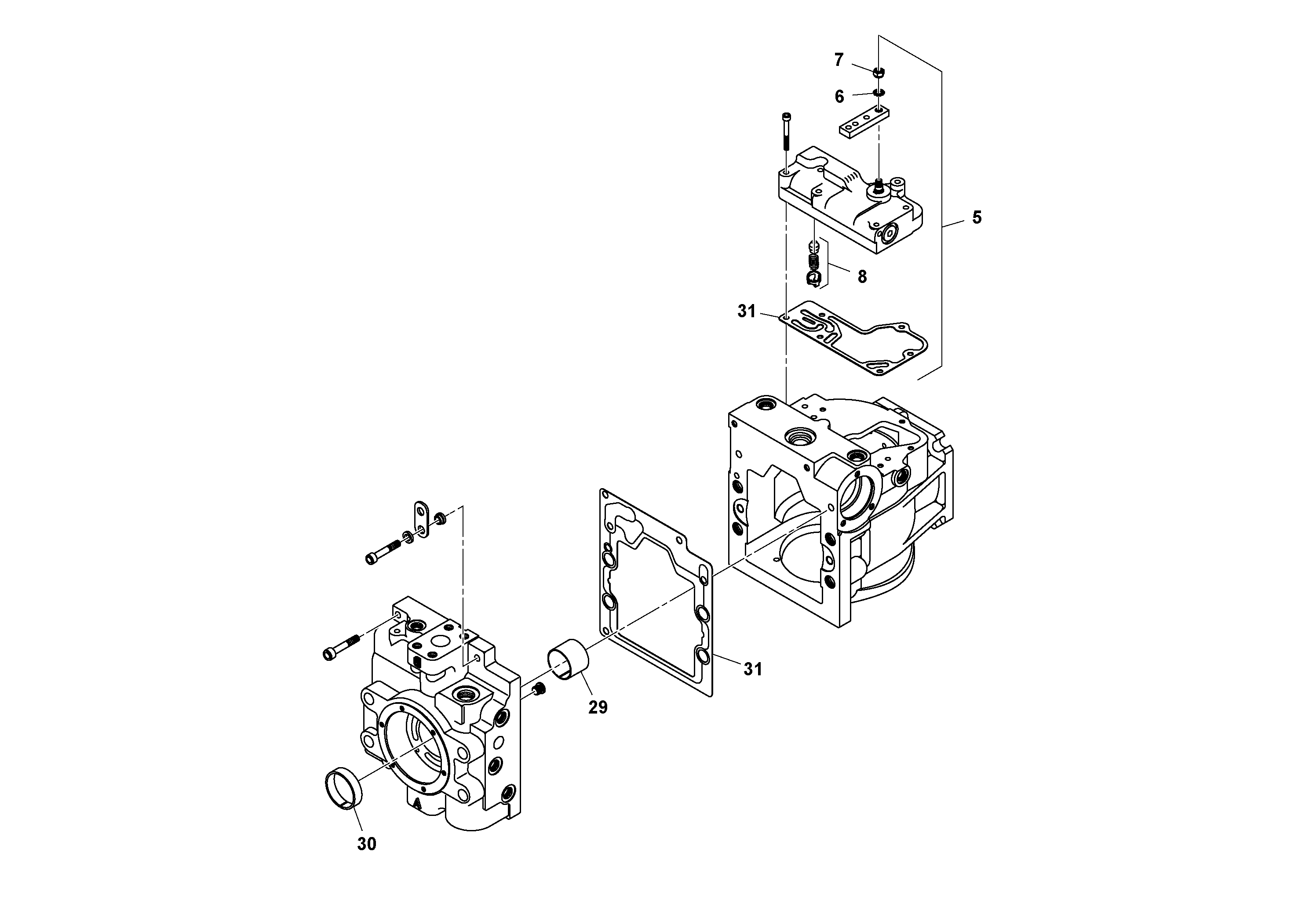 Схема запчастей Volvo DD112HF/DD118HF/HA/HFA S/N 197518 - - 13295 Propulsion Pump 