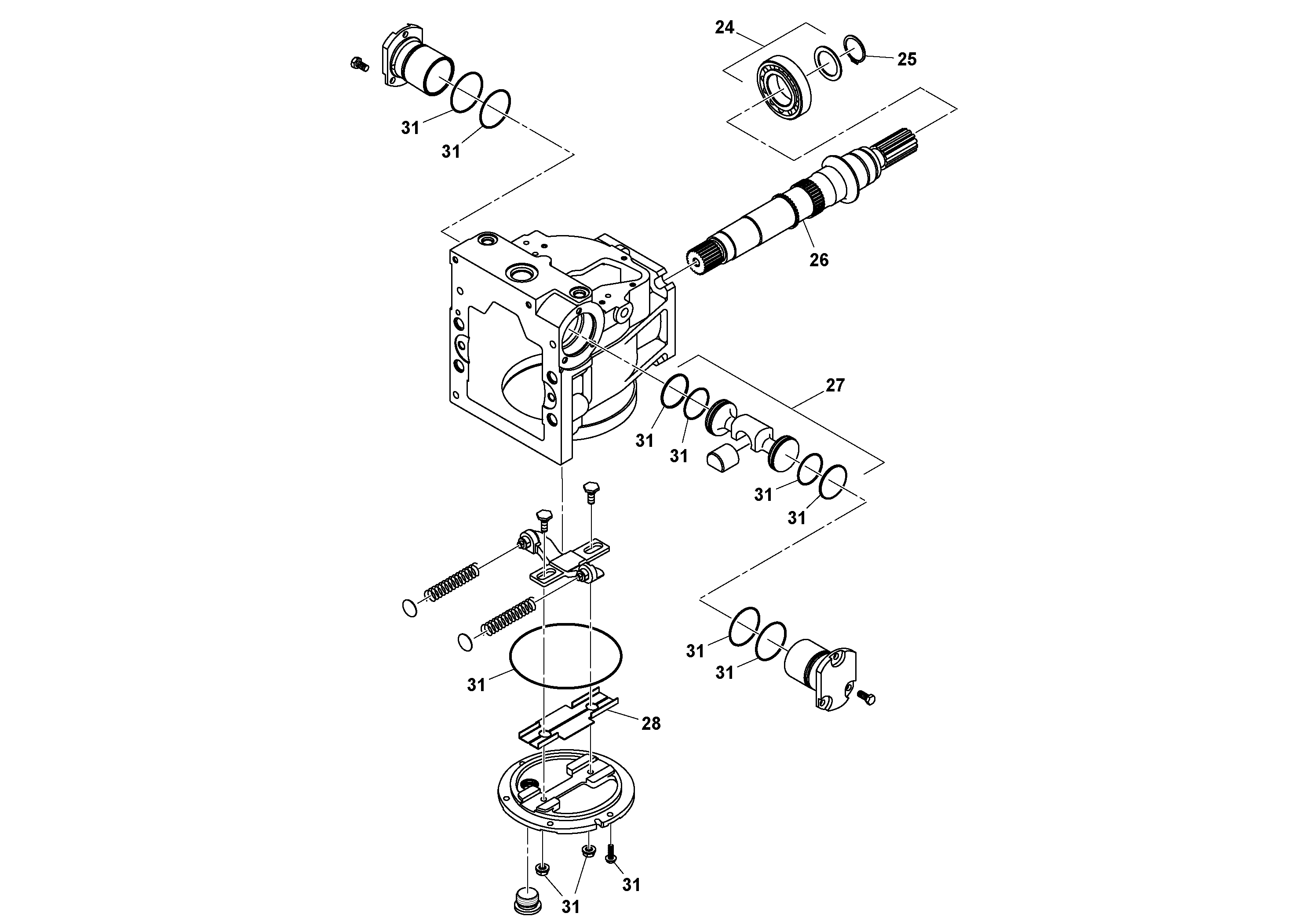Схема запчастей Volvo DD112HF/DD118HF/HA/HFA S/N 197518 - - 14239 Propulsion Pump 
