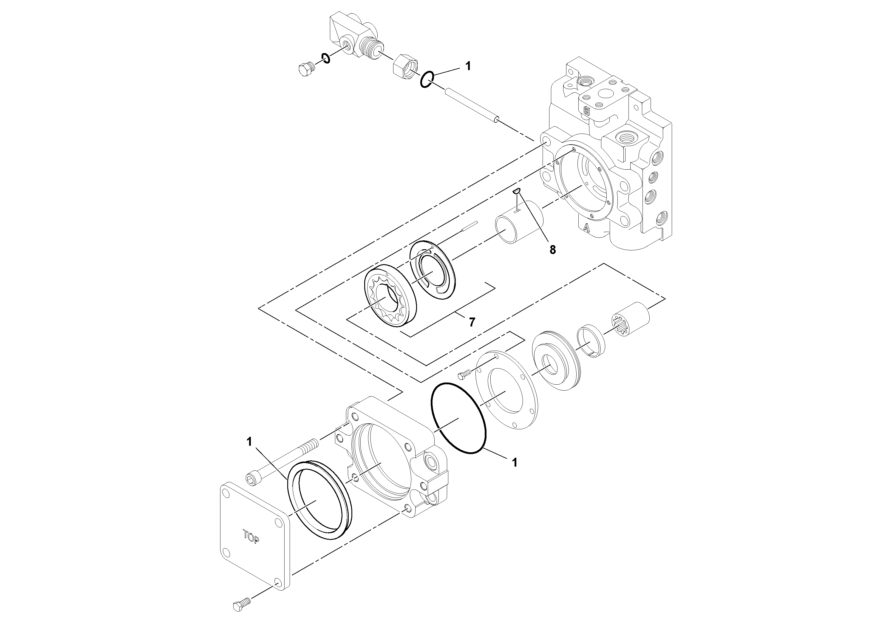 Схема запчастей Volvo DD112HF/DD118HF/HA/HFA S/N 197518 - - 14245 Propulsion Pump 