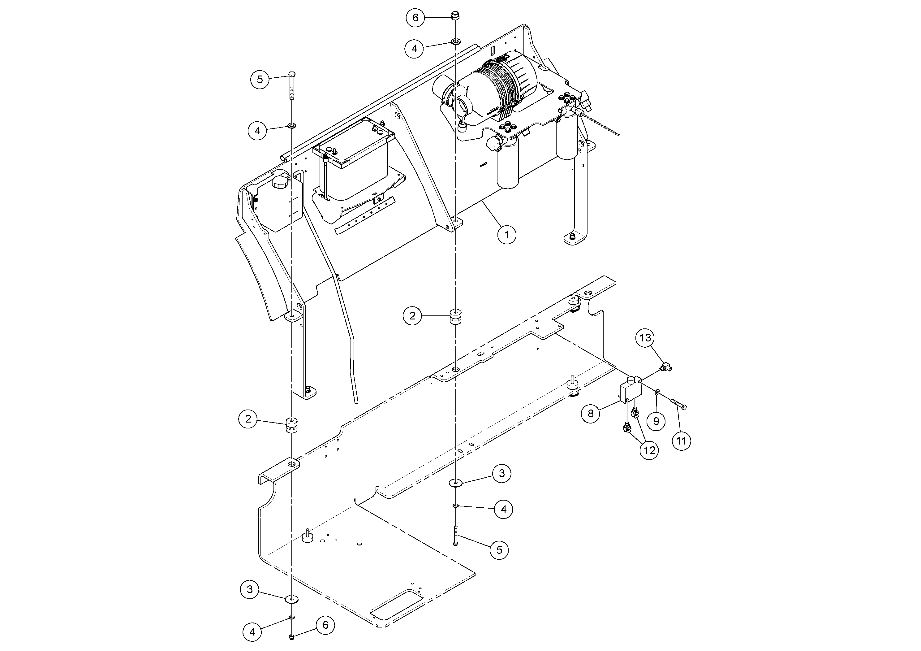 Схема запчастей Volvo DD112HF/DD118HF/HA/HFA S/N 197518 - - 106029 Drum Skirt Assembly And Valve Installaton 