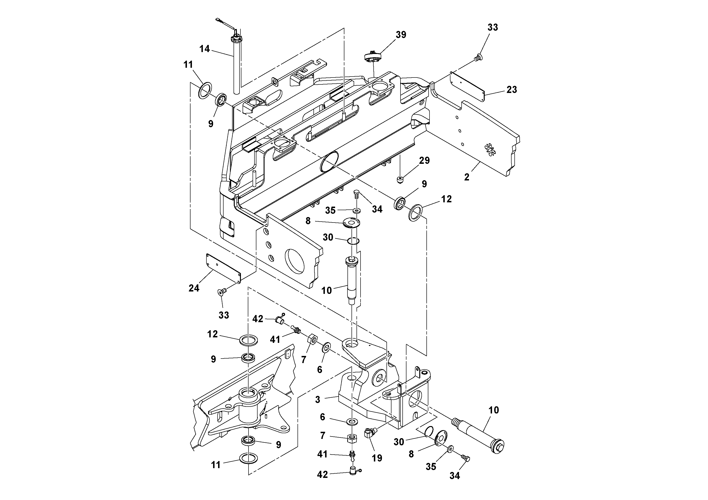 Схема запчастей Volvo DD112HF/DD118HF/HA/HFA S/N 197518 - - 57755 Frame Installation 