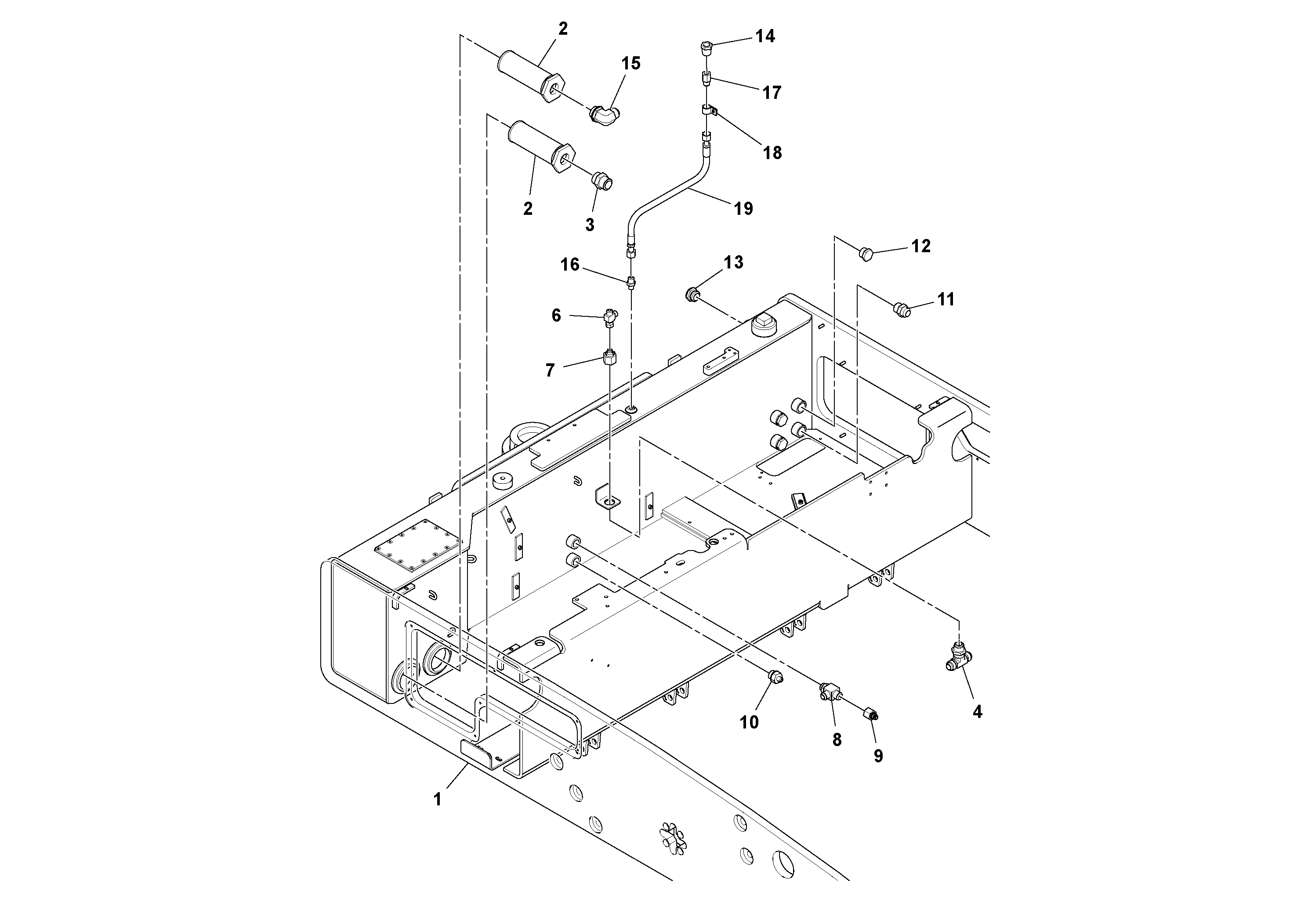 Схема запчастей Volvo DD112HF/DD118HF/HA/HFA S/N 197518 - - 57979 Rear frame Assembly 