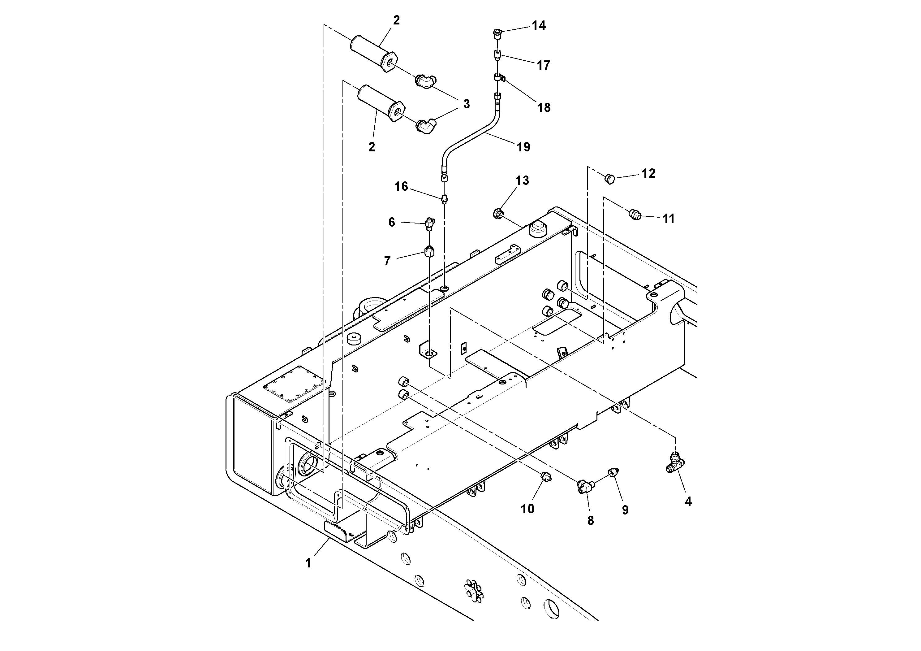 Схема запчастей Volvo DD112HF/DD118HF/HA/HFA S/N 197518 - - 57993 Rear frame Assembly 