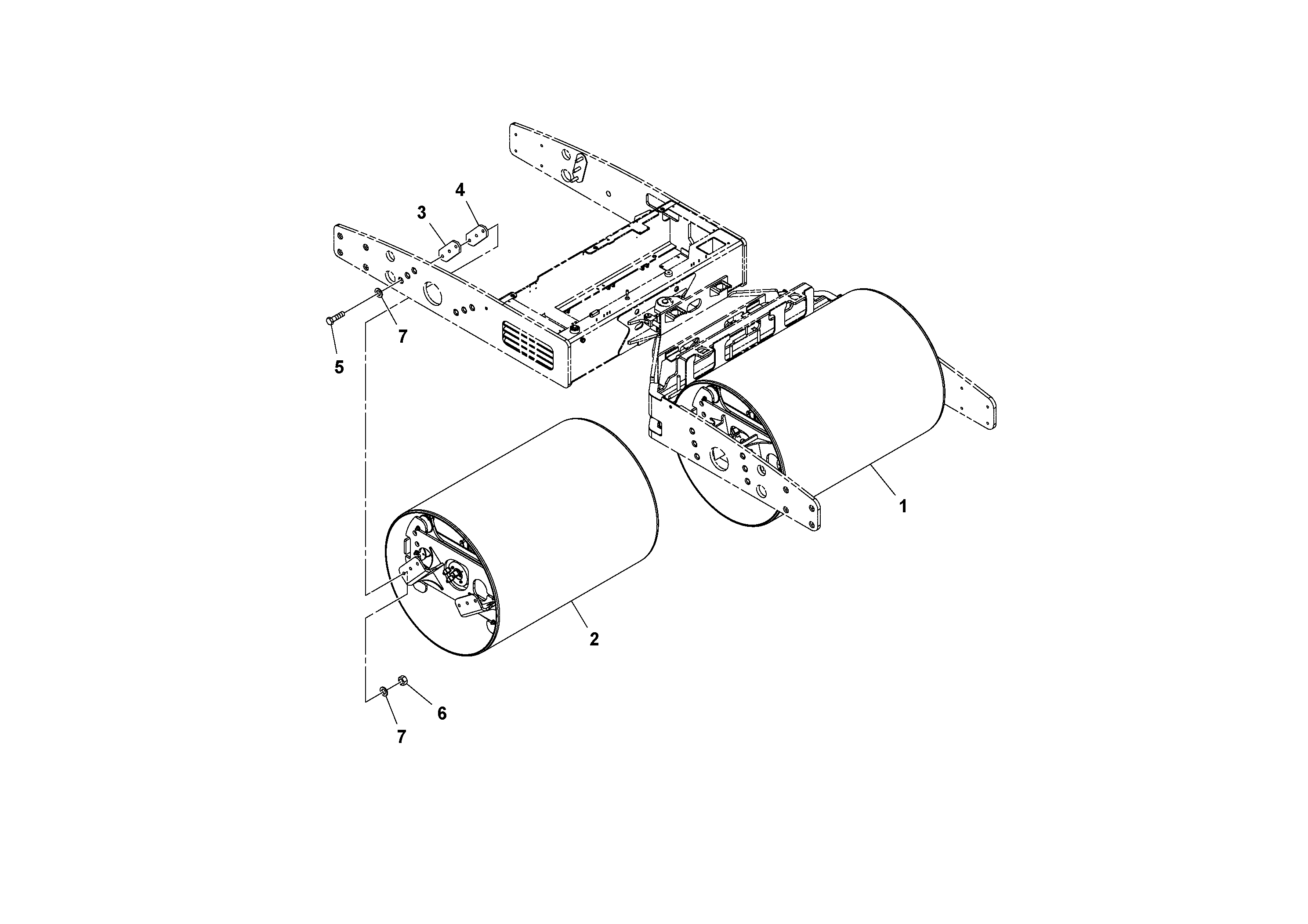 Схема запчастей Volvo DD112HF/DD118HF/HA/HFA S/N 197518 - - 60168 Drum Installation 