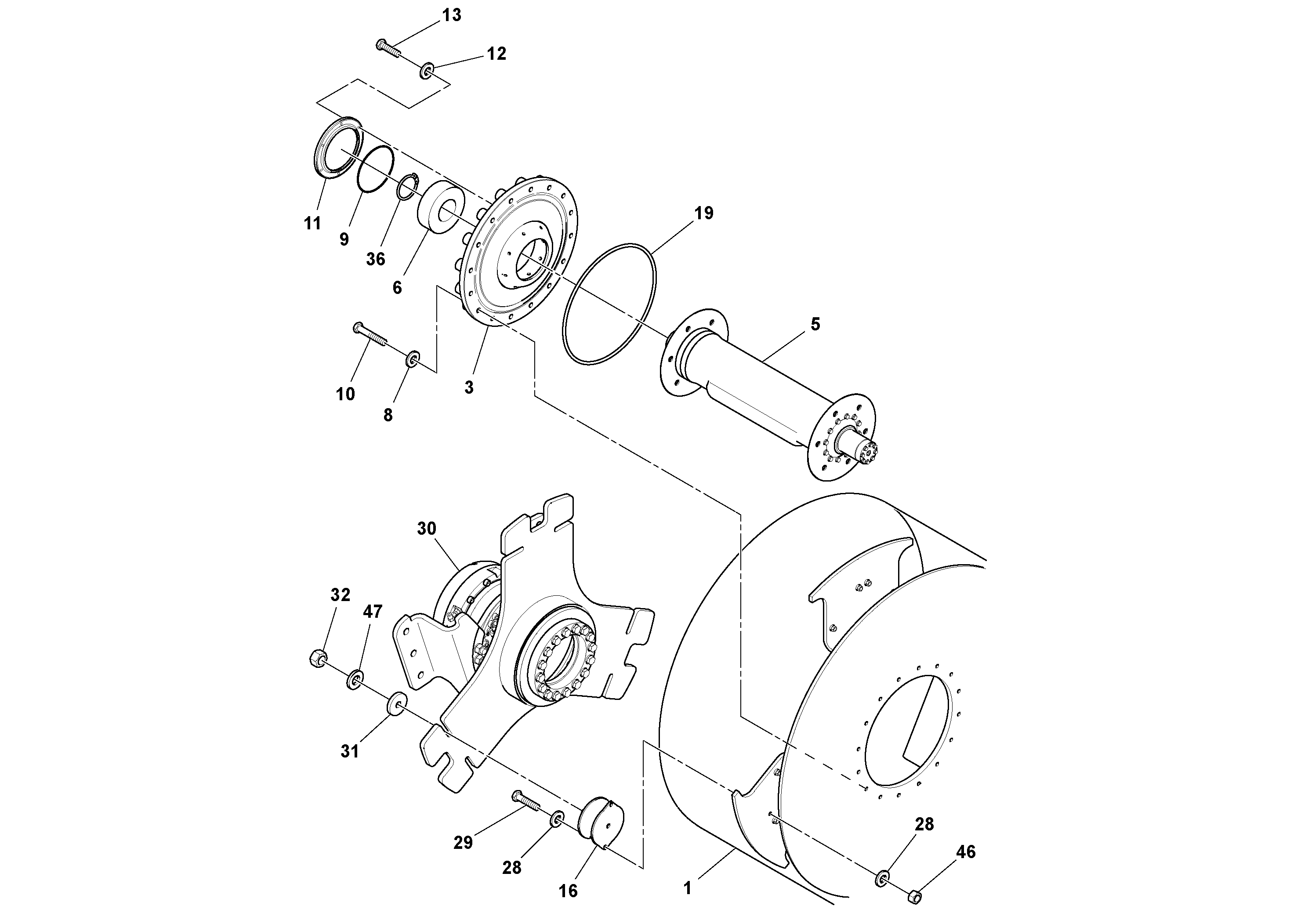 Схема запчастей Volvo DD112HF/DD118HF/HA/HFA S/N 197518 - - 42789 Drum Assembly 