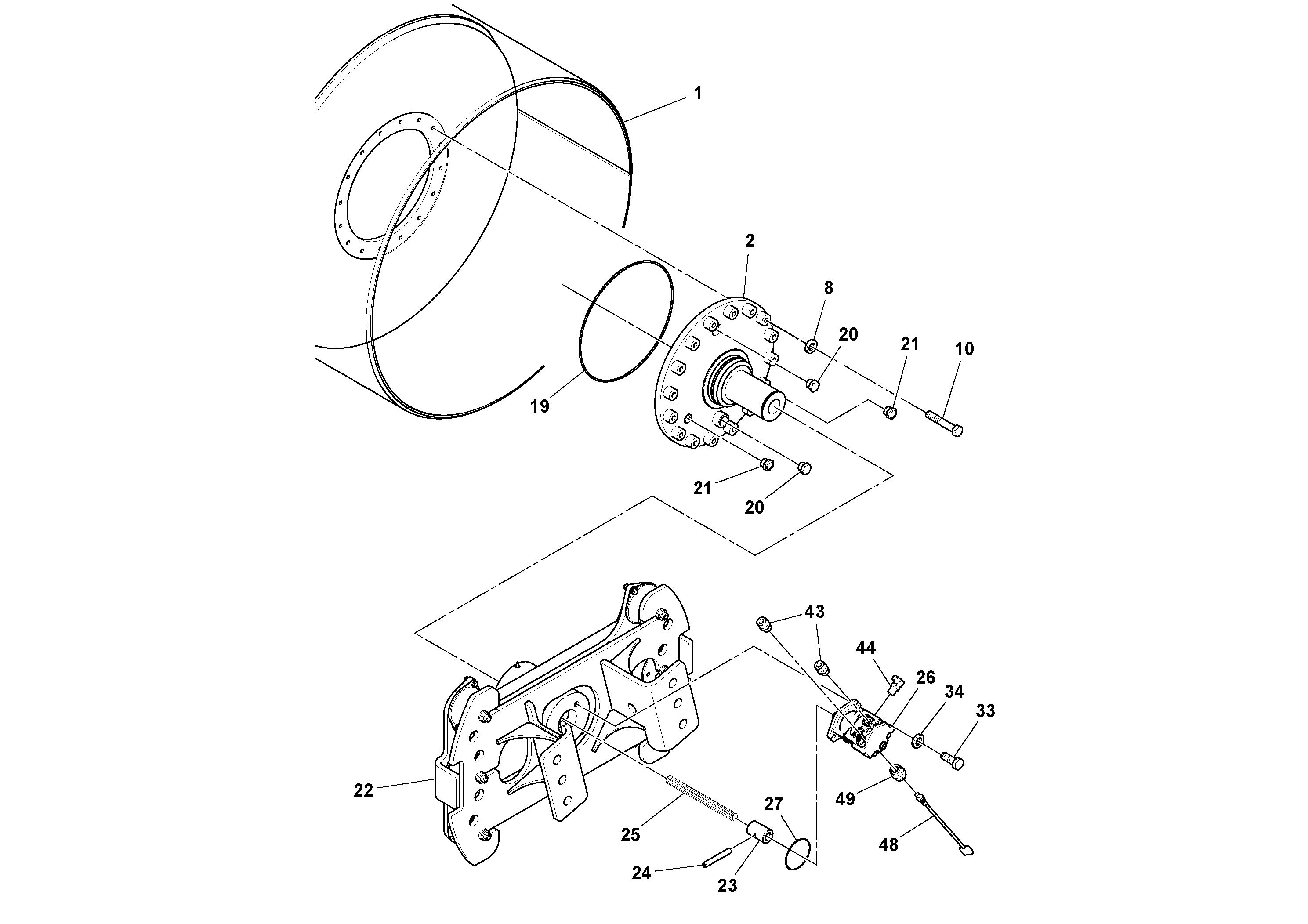 Схема запчастей Volvo DD112HF/DD118HF/HA/HFA S/N 197518 - - 96425 Drum Assembly 