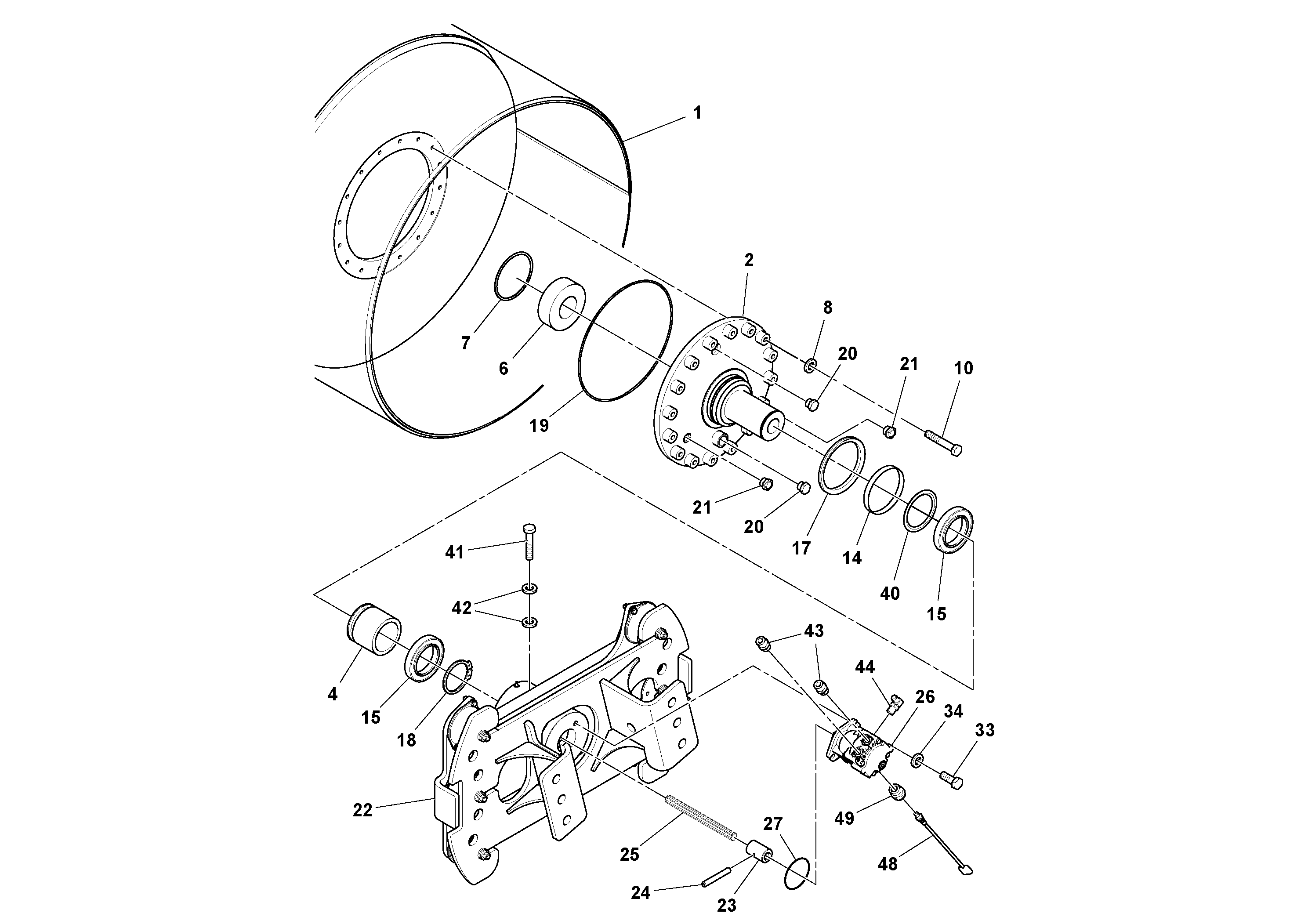 Схема запчастей Volvo DD112HF/DD118HF/HA/HFA S/N 197518 - - 99160 Drum Assembly 