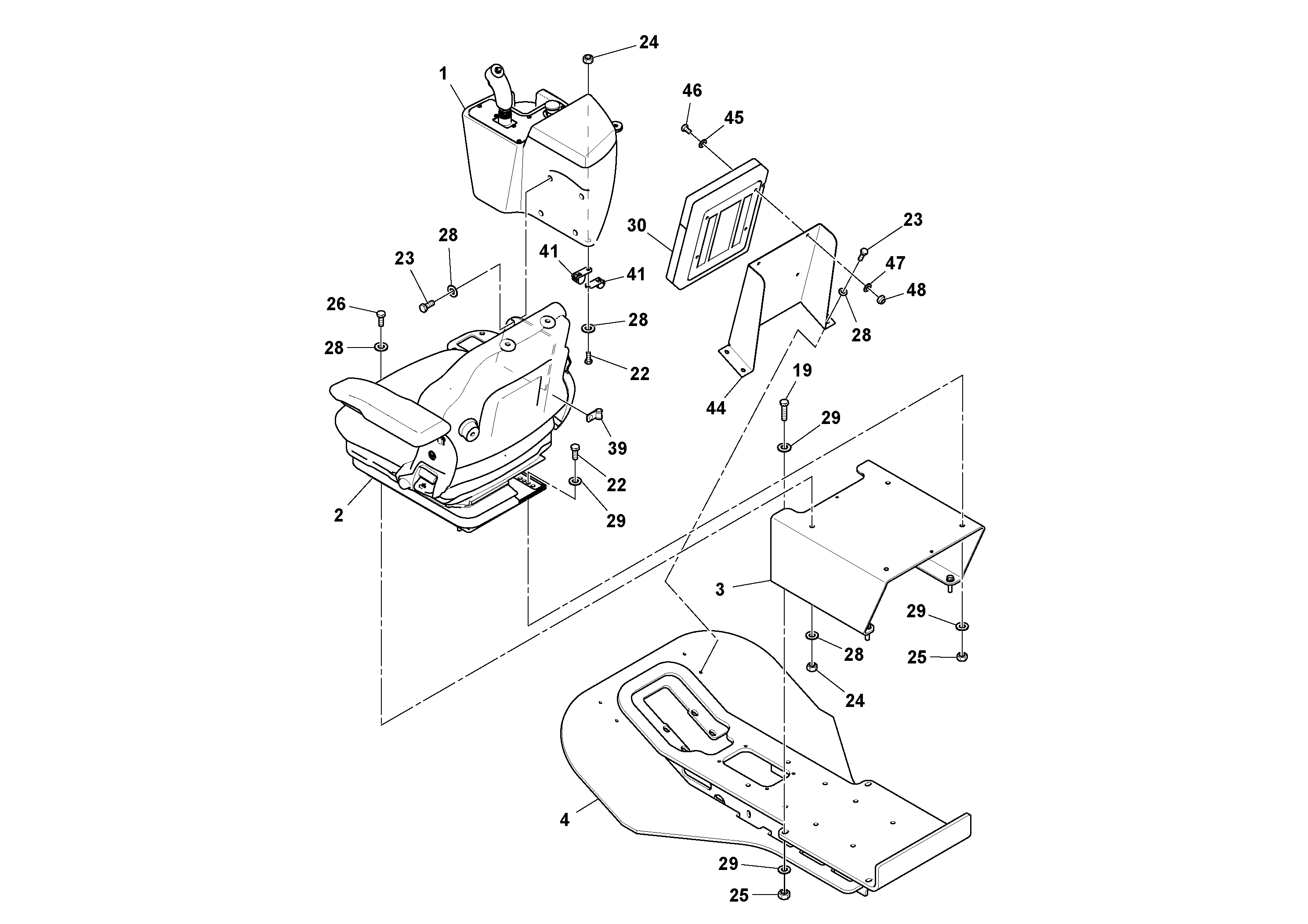 Схема запчастей Volvo DD112HF/DD118HF/HA/HFA S/N 197518 - - 60416 Operators Platform Assembly 