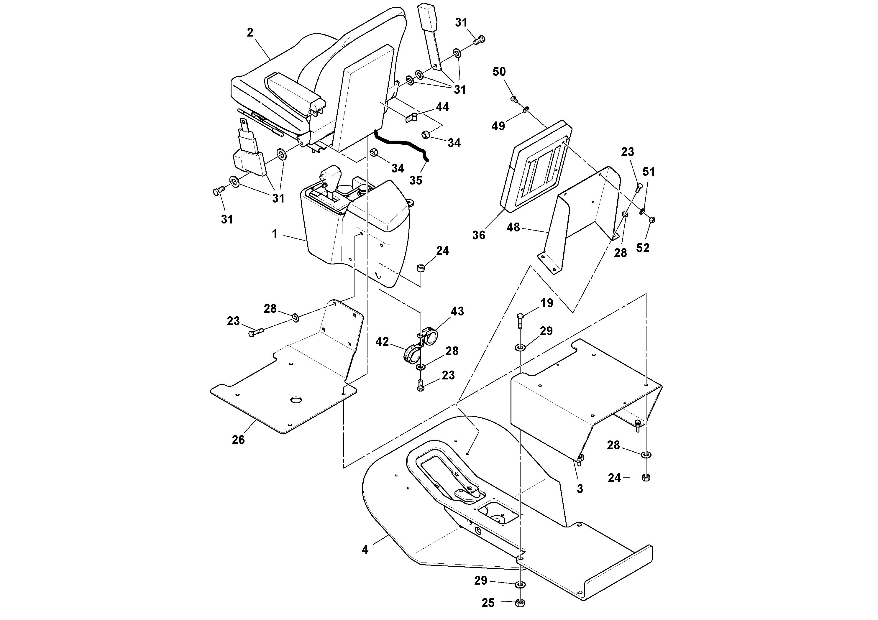 Схема запчастей Volvo DD112HF/DD118HF/HA/HFA S/N 197518 - - 97935 Operators Platform Assembly 