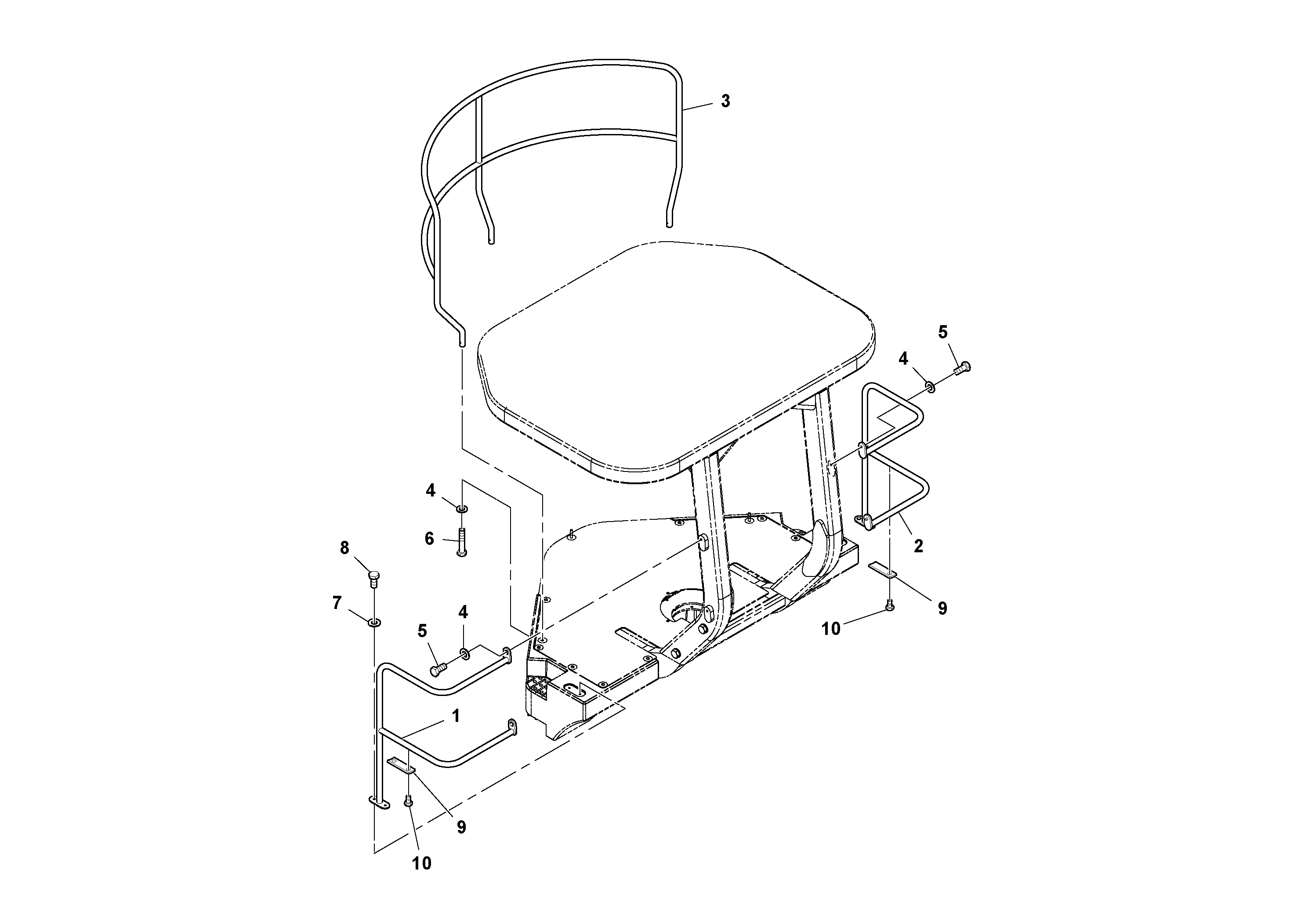 Схема запчастей Volvo DD112HF/DD118HF/HA/HFA S/N 197518 - - 106489 Handrail Installation 