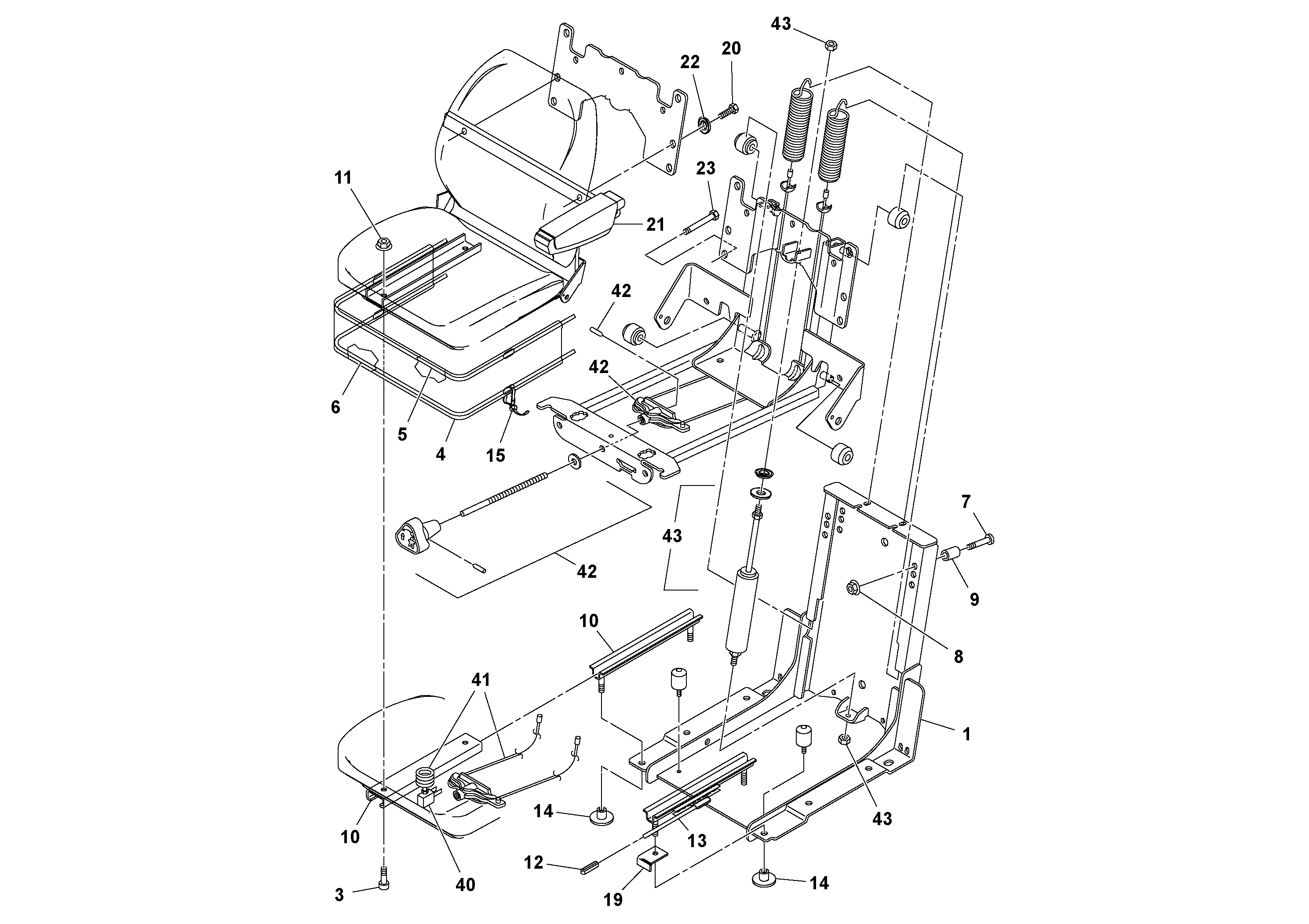 Схема запчастей Volvo DD112HF/DD118HF/HA/HFA S/N 197518 - - 57720 Seat Assembly 