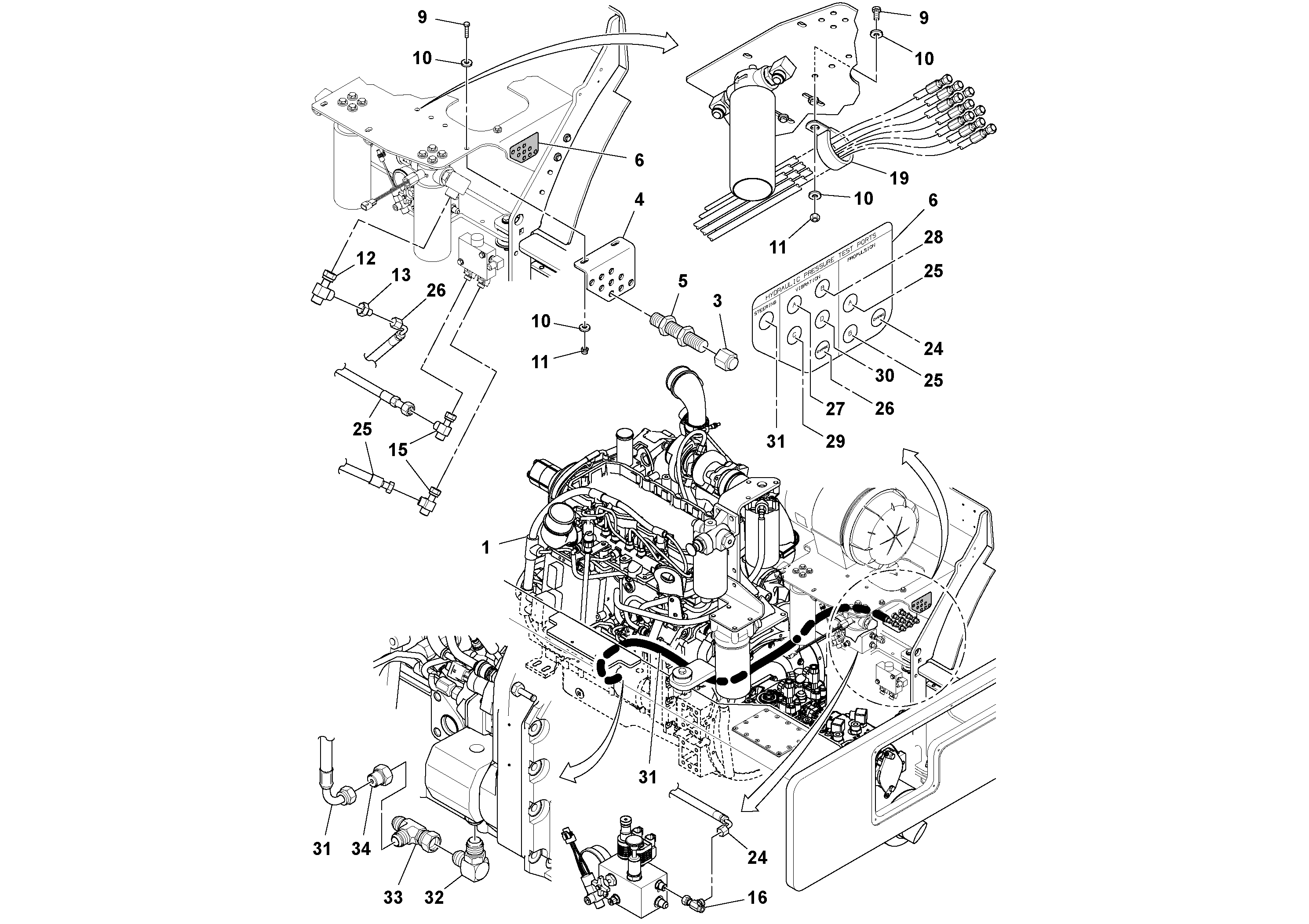 Схема запчастей Volvo DD112HF/DD118HF/HA/HFA S/N 197518 - - 61121 Maintenance Package 