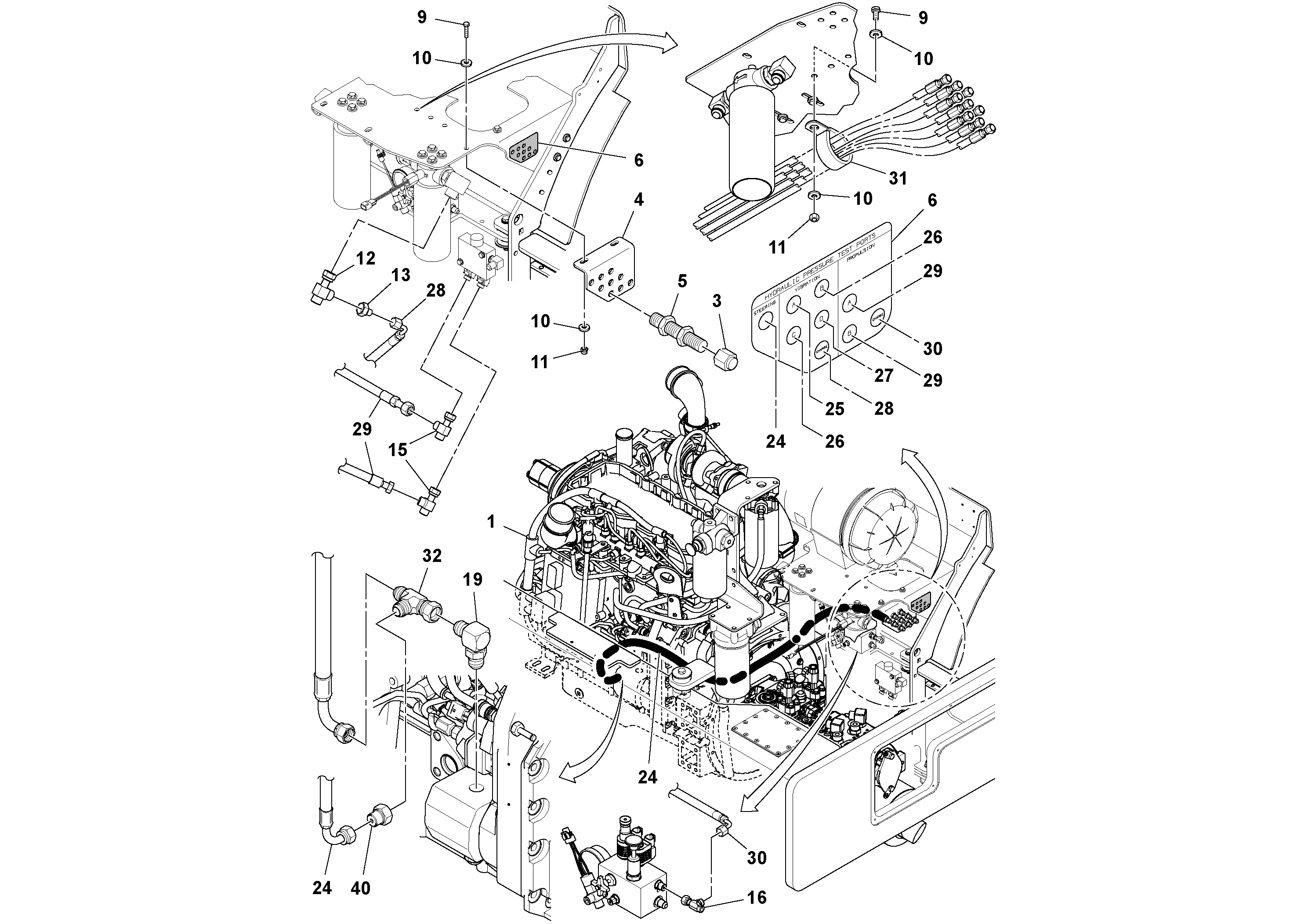 Схема запчастей Volvo DD112HF/DD118HF/HA/HFA S/N 197518 - - 61128 Maintenance Package 