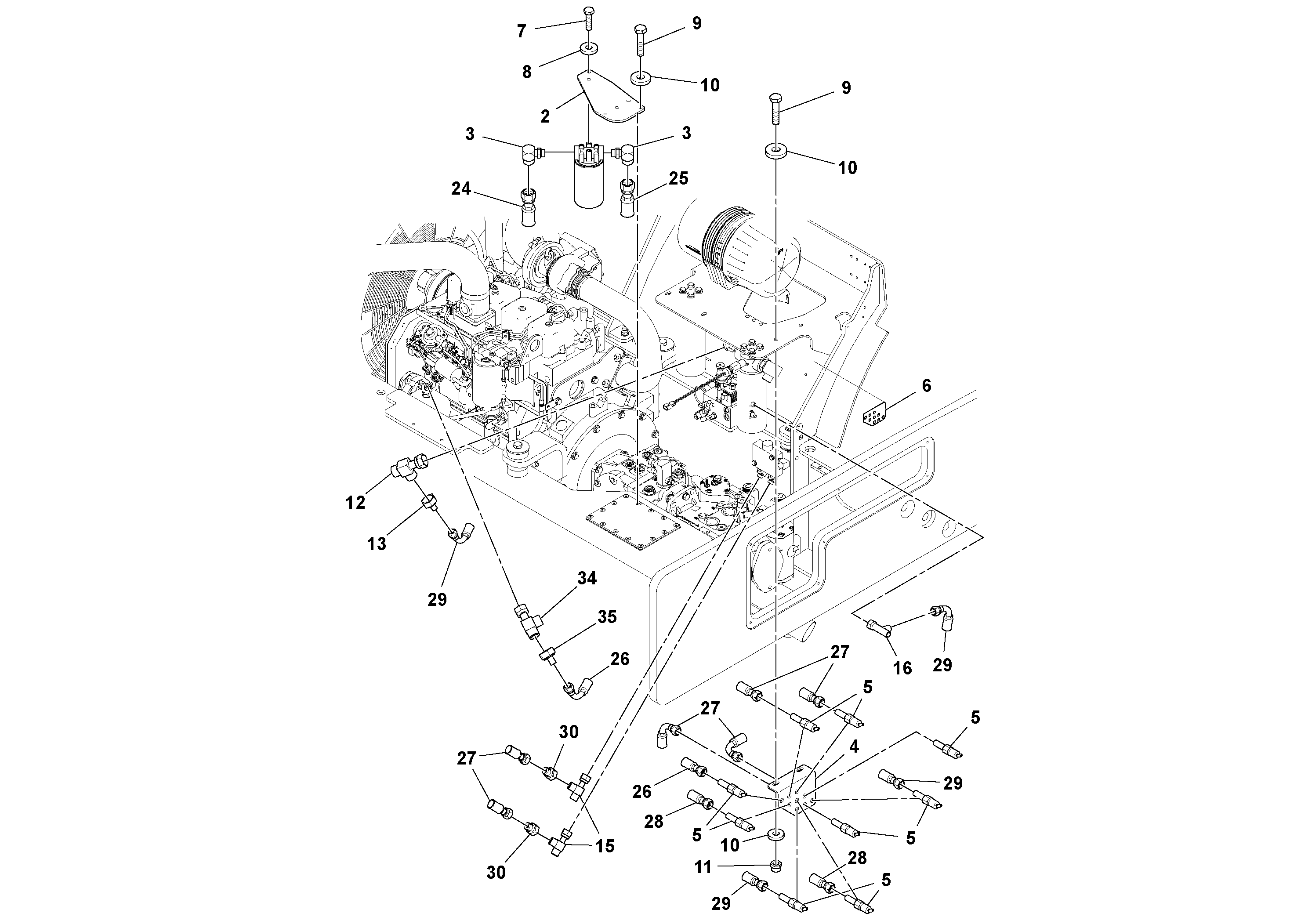 Схема запчастей Volvo DD112HF/DD118HF/HA/HFA S/N 197518 - - 61140 Maintenance Package 