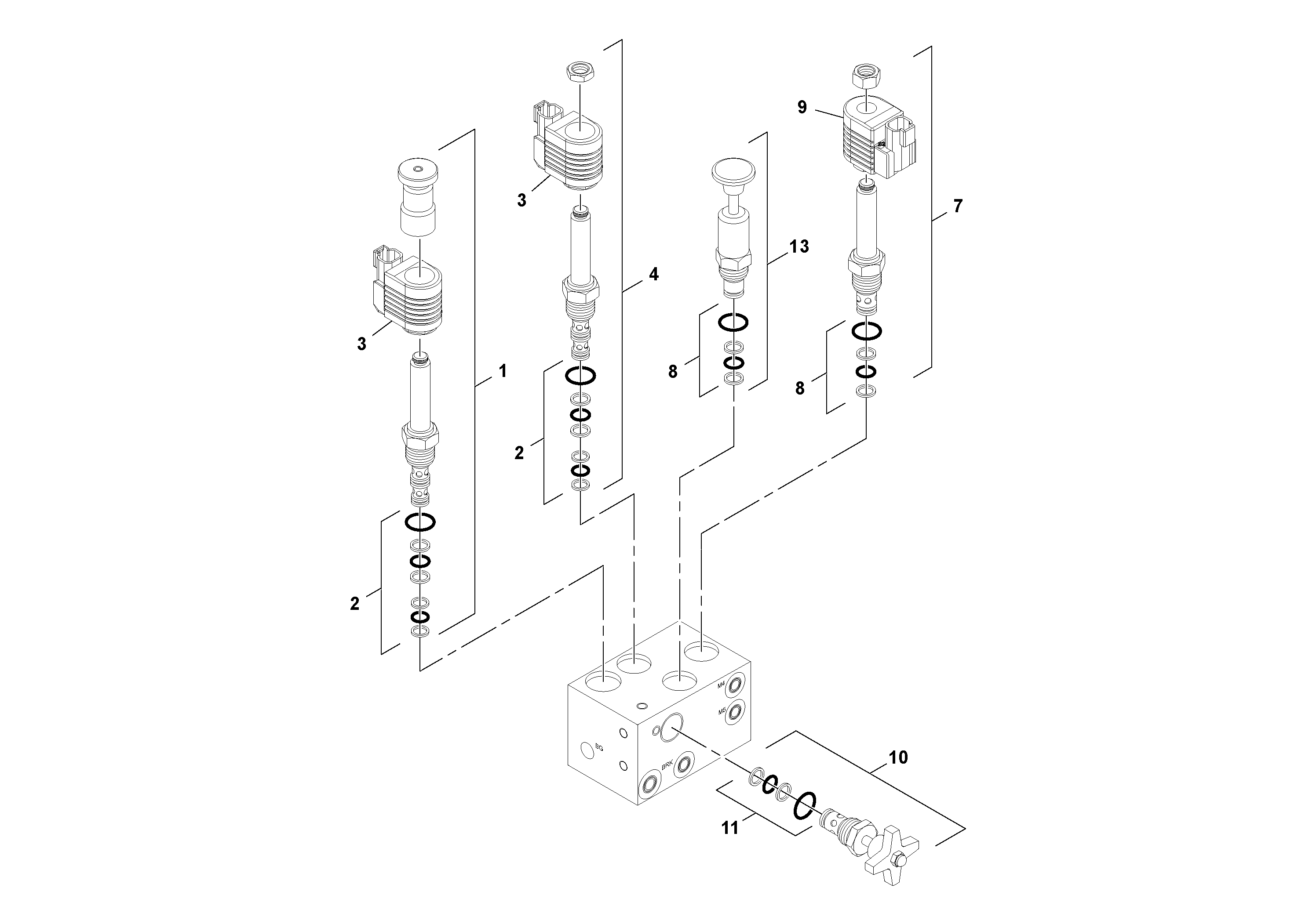 Схема запчастей Volvo DD112HF/DD118HF/HA/HFA S/N 197518 - - 57900 Brake valve 