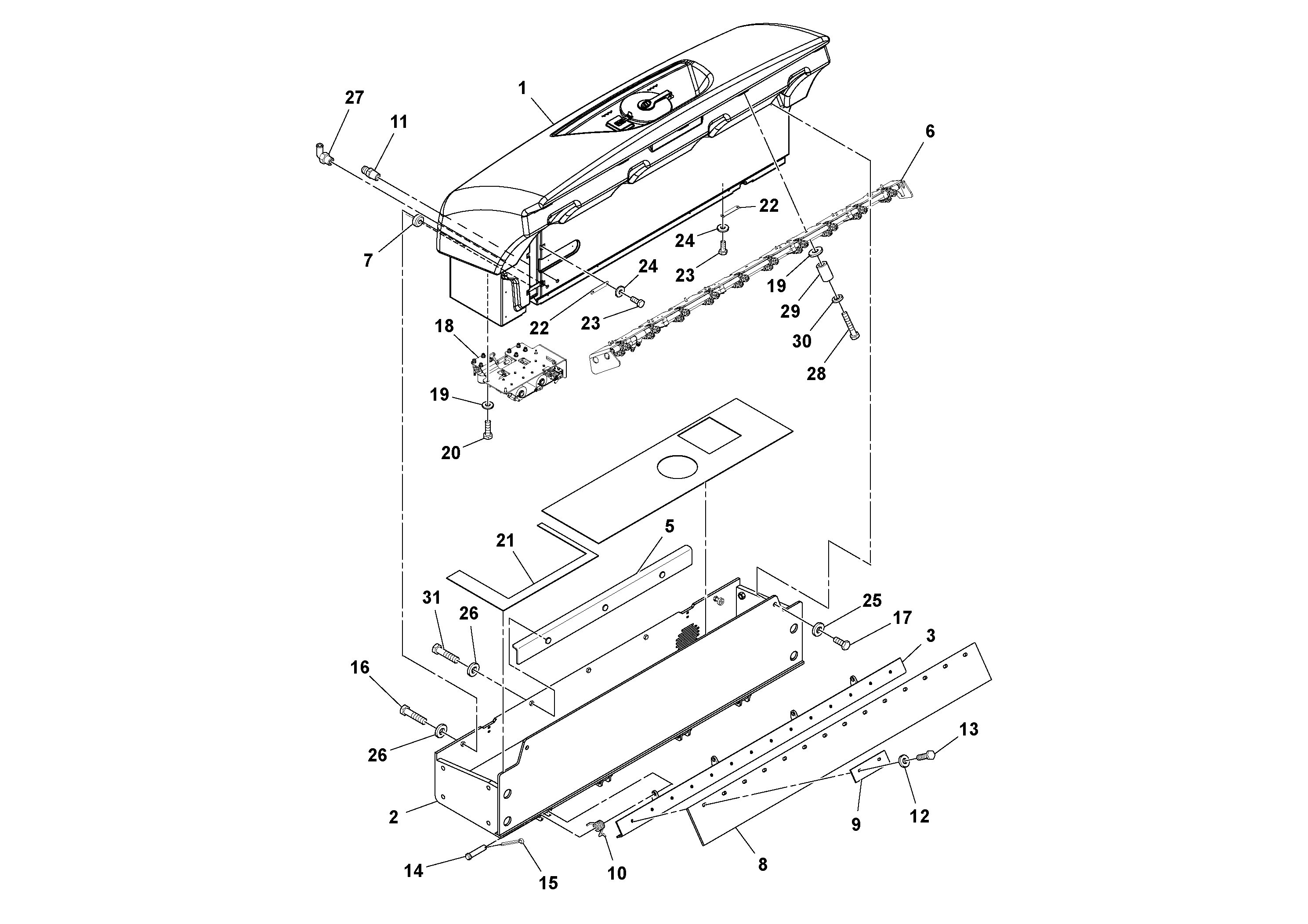 Схема запчастей Volvo DD112HF/DD118HF/HA/HFA S/N 197518 - - 102603 Water Tank Assembly 