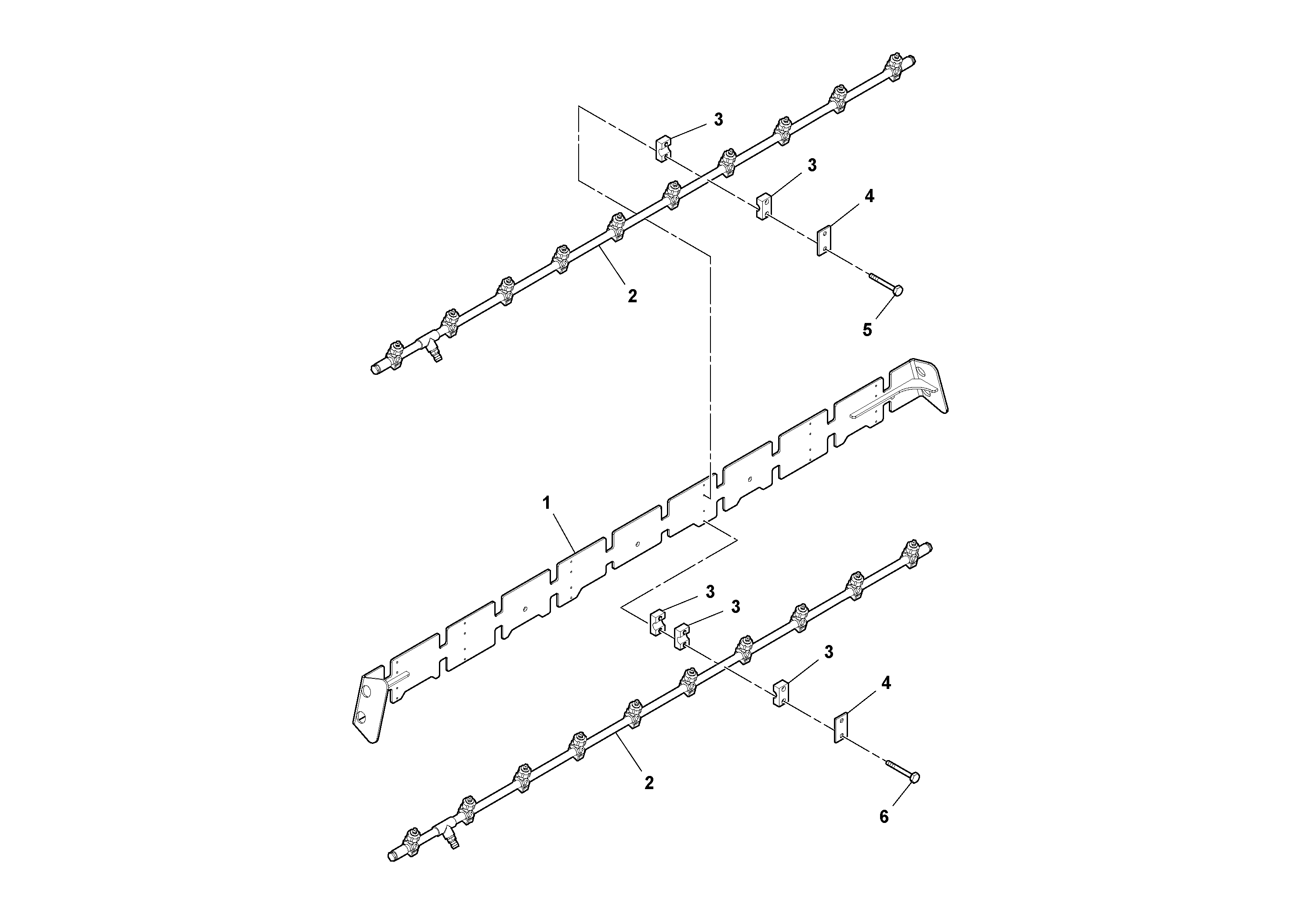 Схема запчастей Volvo DD112HF/DD118HF/HA/HFA S/N 197518 - - 57940 Spray Bar Assembly 