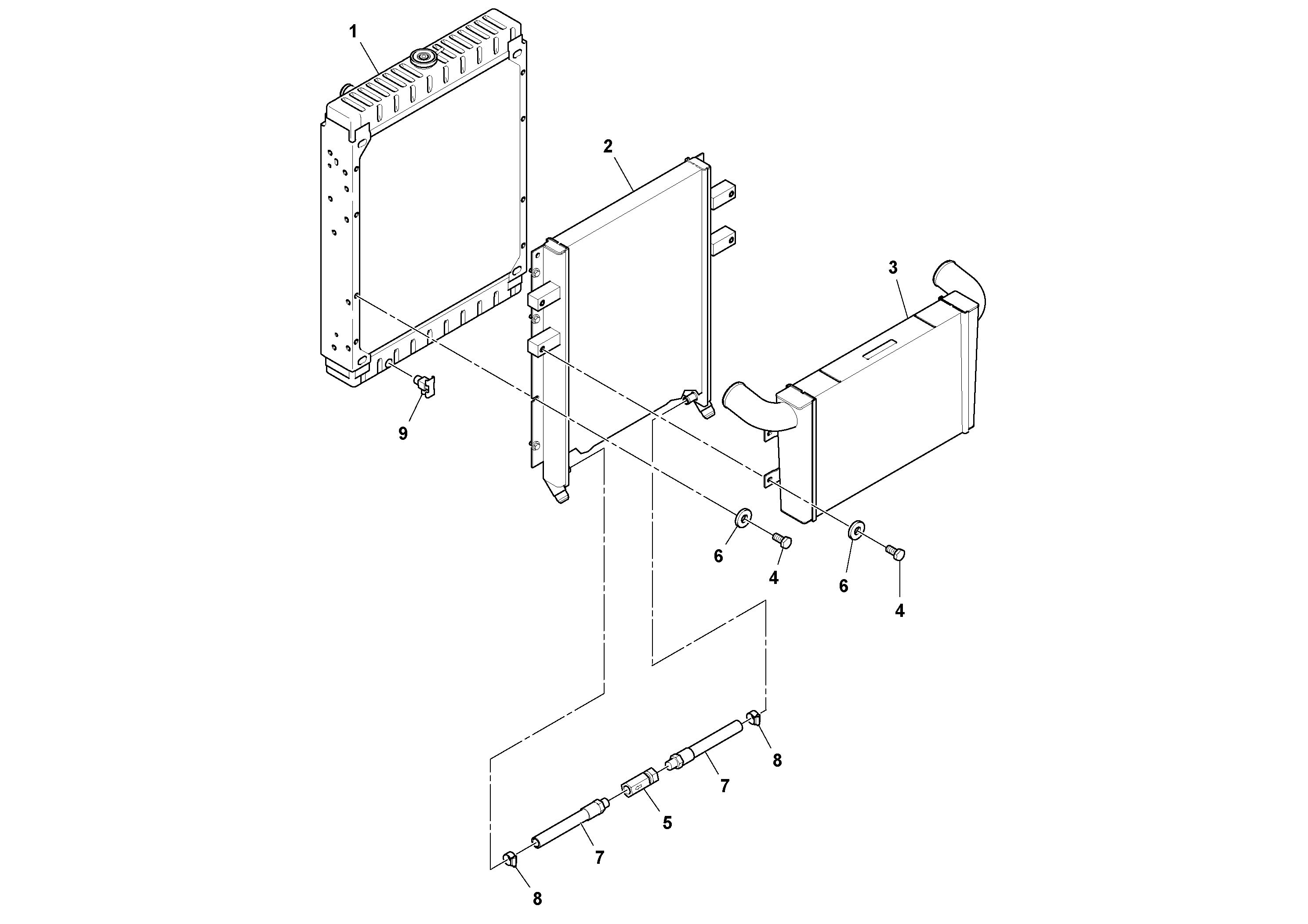 Схема запчастей Volvo DD112HF/DD118HF/HA/HFA S/N 197518 - - 57734 Cooling Assembly 