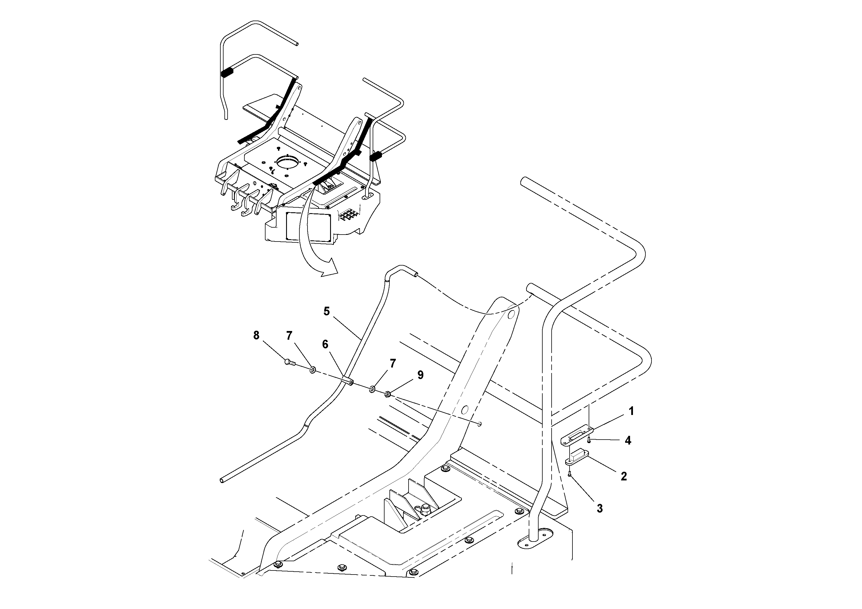 Схема запчастей Volvo DD112HF/DD118HF/HA/HFA S/N 197518 - - 5337 Handrail Light Assembly 