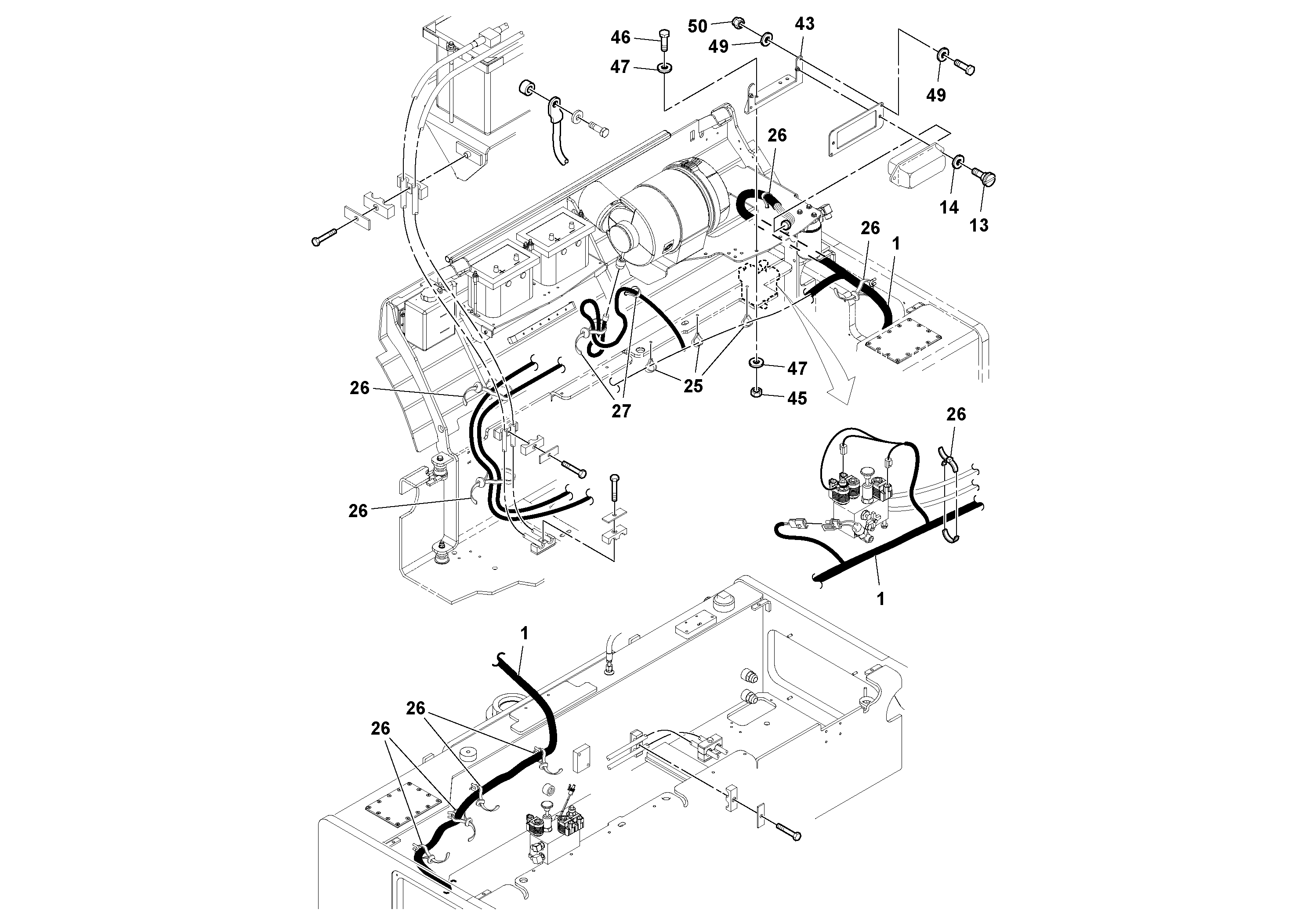 Схема запчастей Volvo DD112HF/DD118HF/HA/HFA S/N 197518 - - 102981 Electrical Installation 