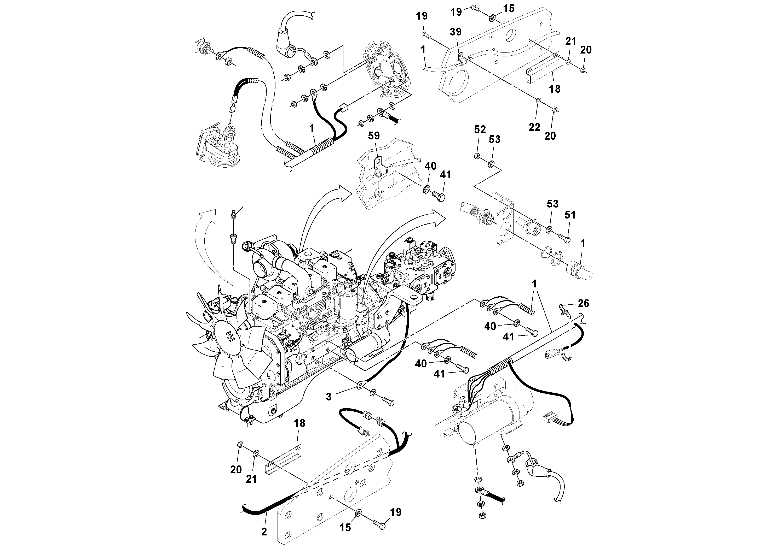 Схема запчастей Volvo DD112HF/DD118HF/HA/HFA S/N 197518 - - 102982 Electrical Installation 