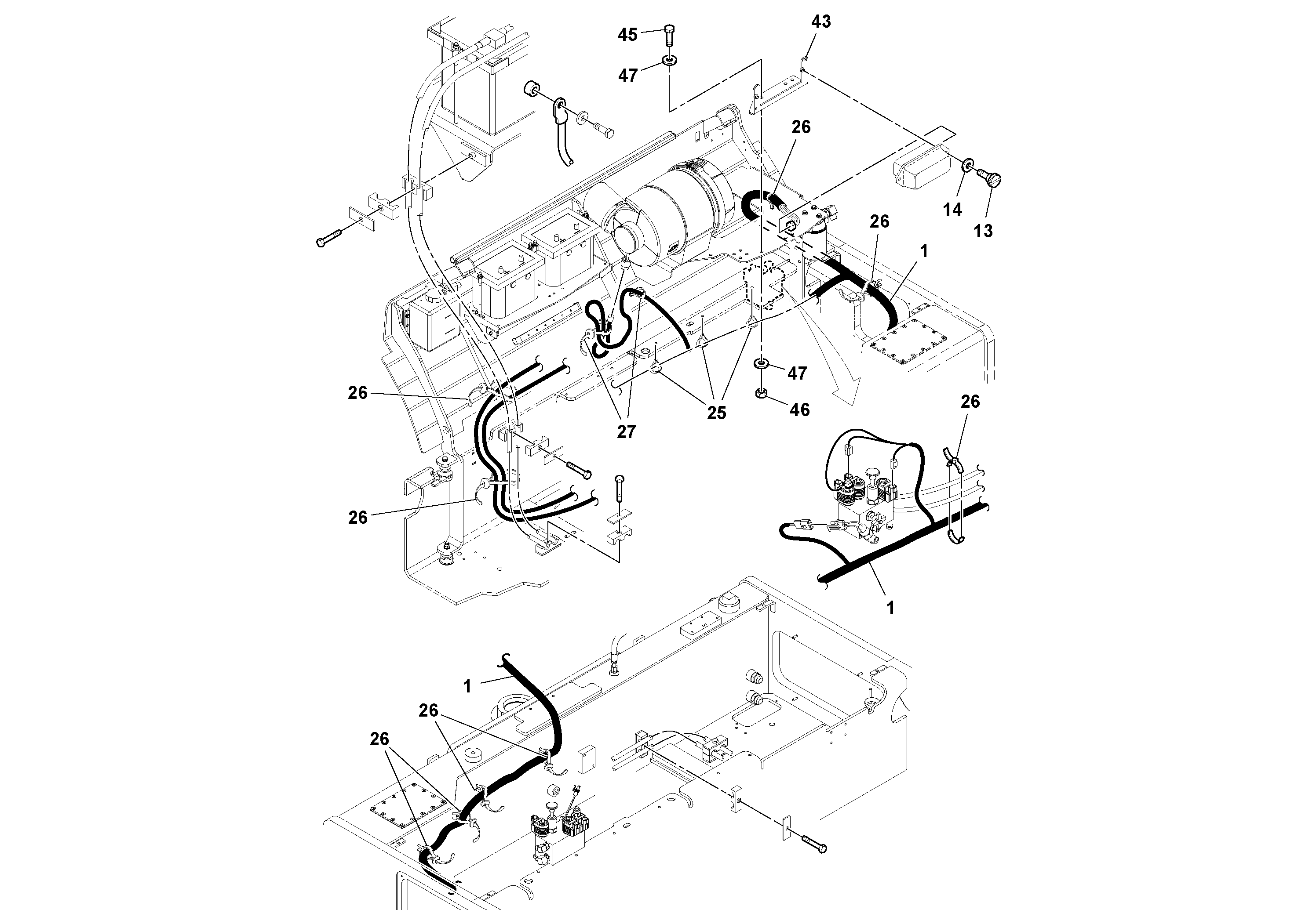 Схема запчастей Volvo DD132HF/DD138HF/HA/HFA S/N 197527- - 51107 Electrical 