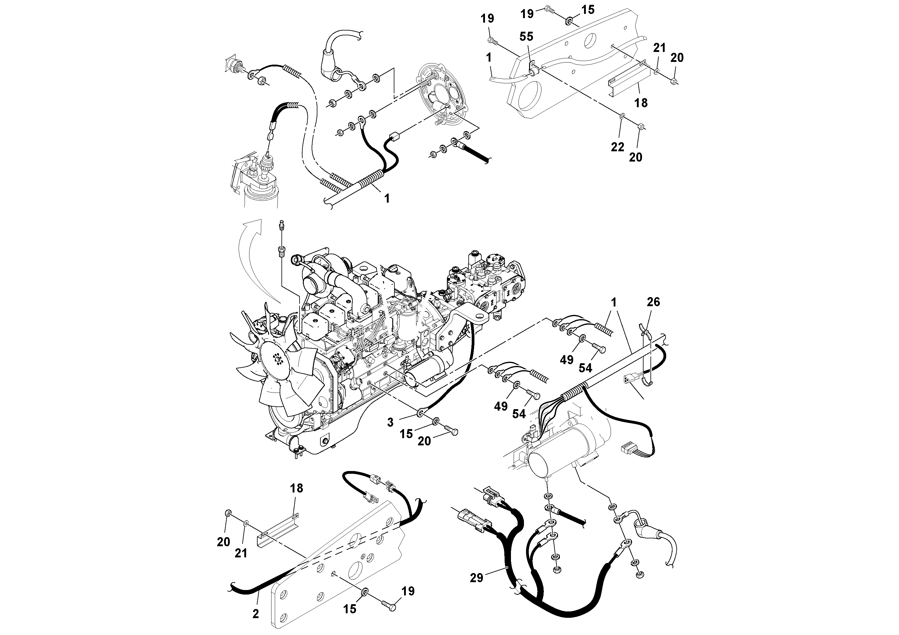 Схема запчастей Volvo DD132HF/DD138HF/HA/HFA S/N 197527- - 51348 Electrical 