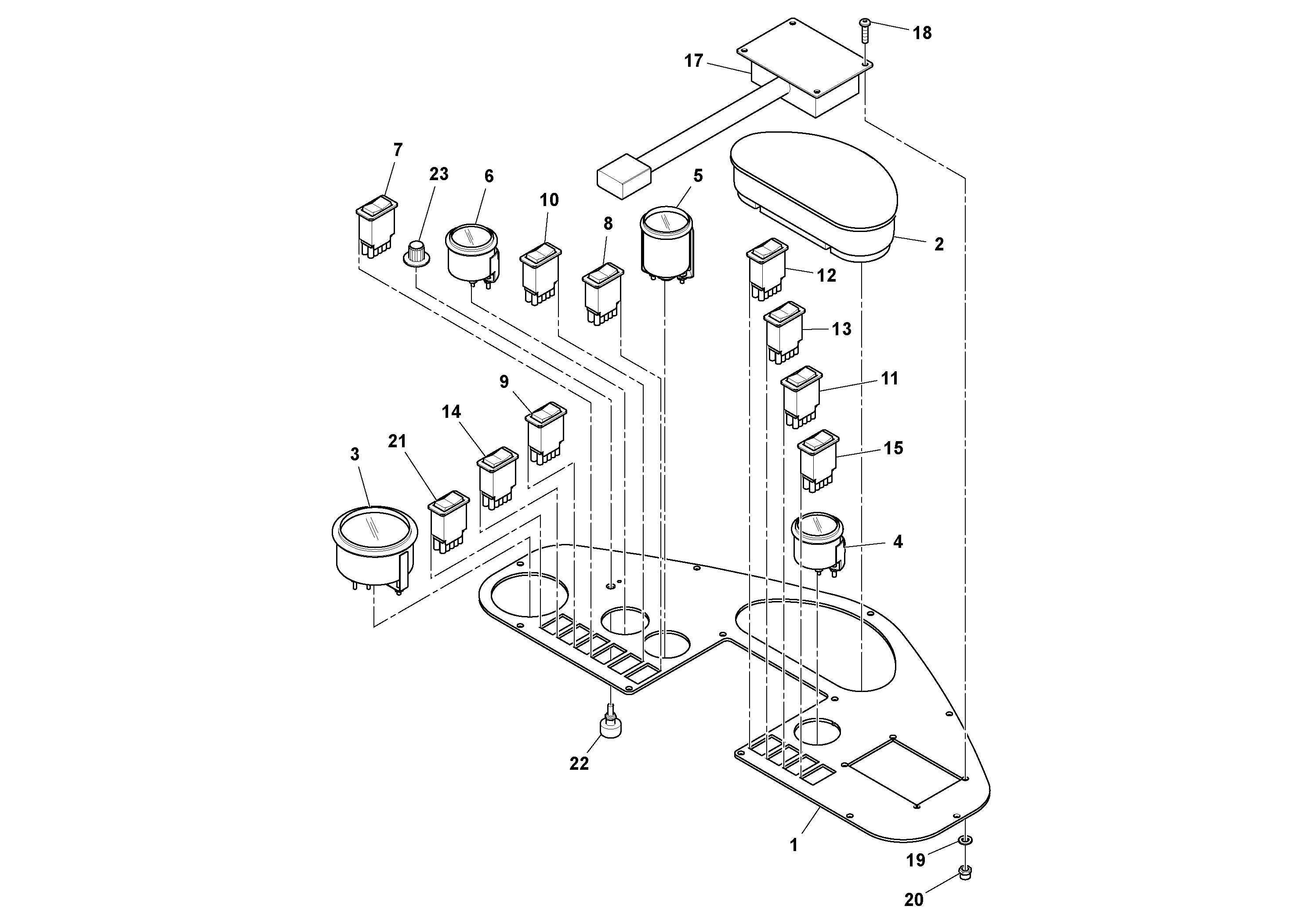 Схема запчастей Volvo DD132HF/DD138HF/HA/HFA S/N 197527- - 82234 Instrument Panel Assembly 