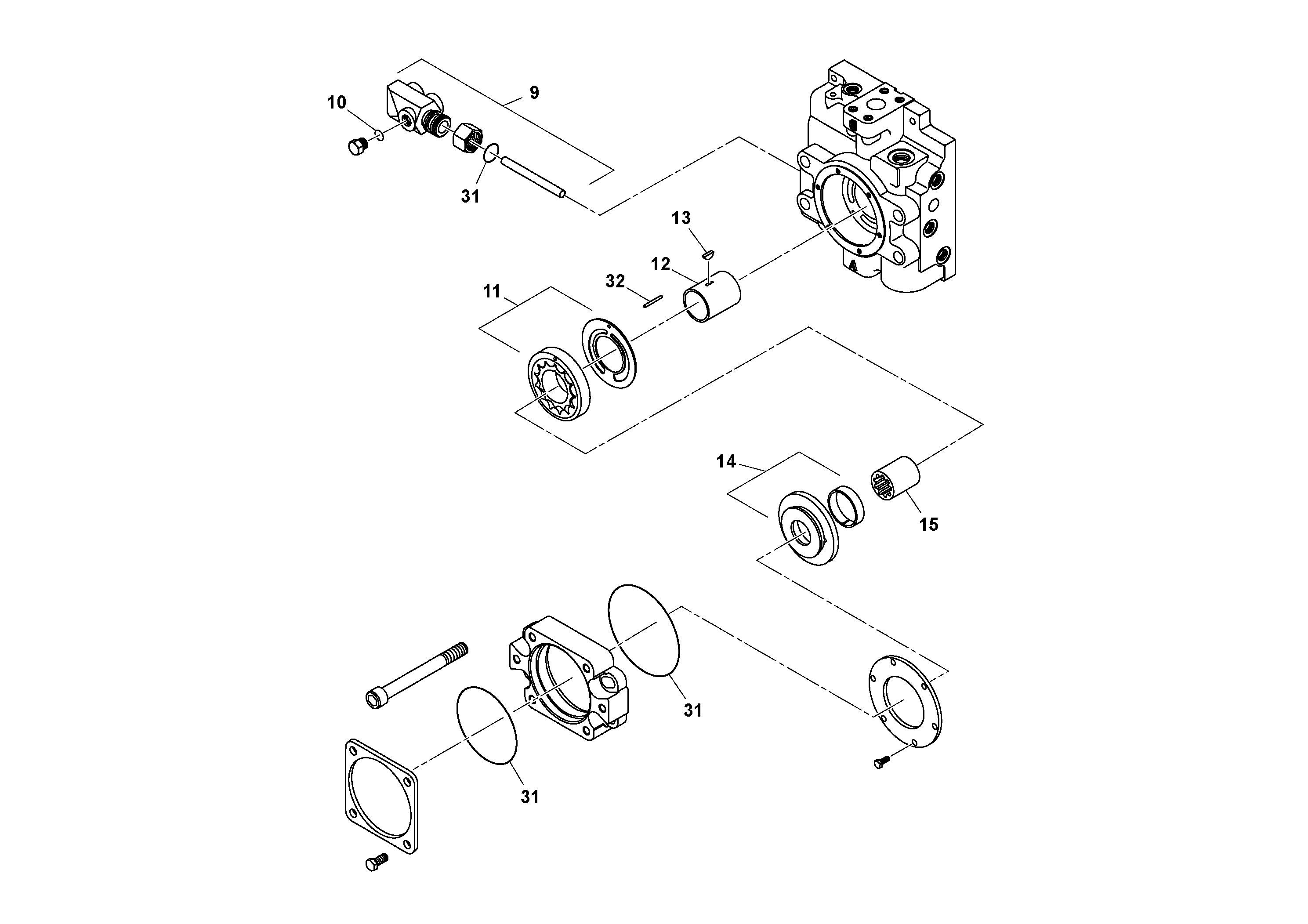Схема запчастей Volvo DD132HF/DD138HF/HA/HFA S/N 197527- - 24920 Propulsion Pump 