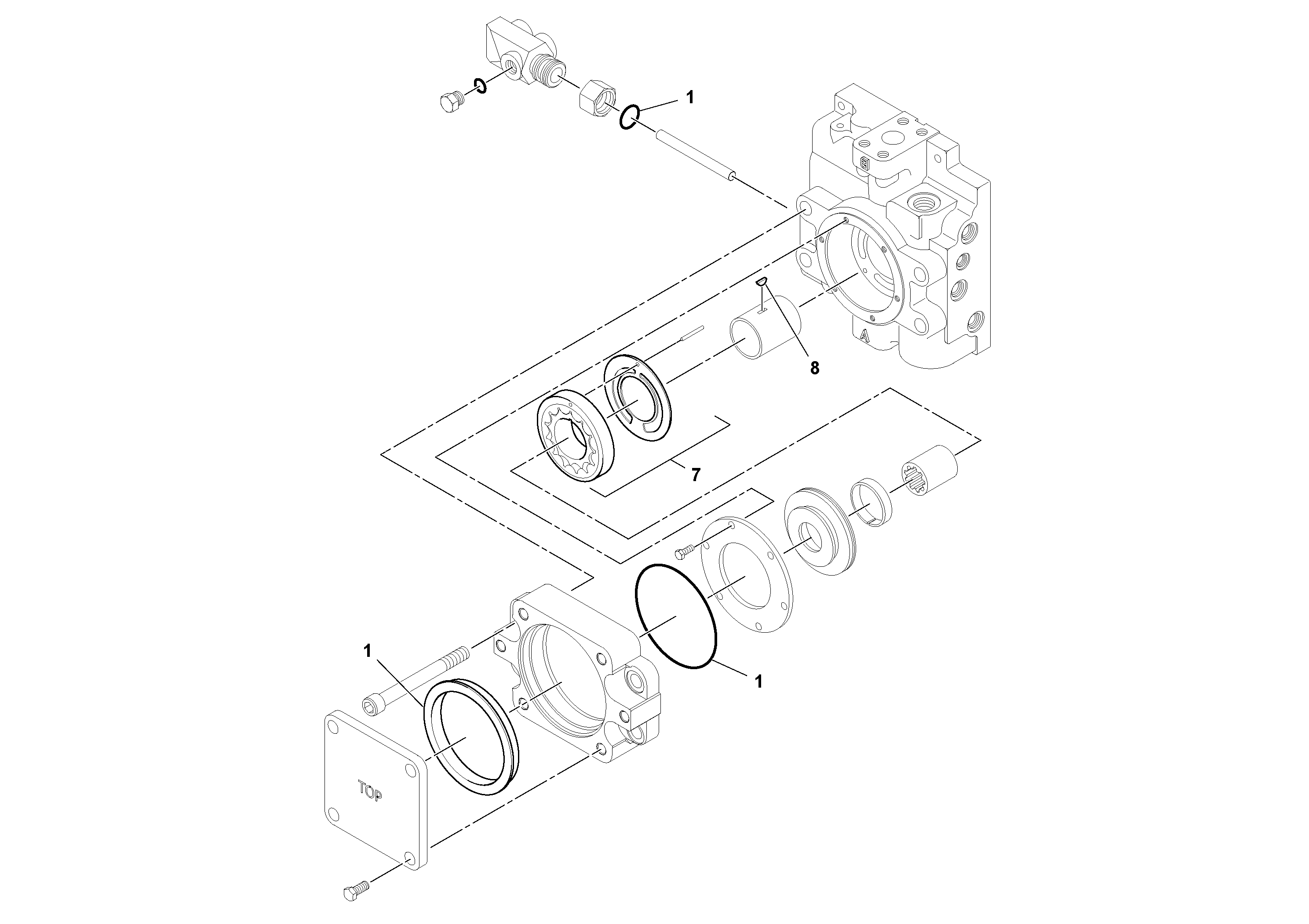 Схема запчастей Volvo DD132HF/DD138HF/HA/HFA S/N 197527- - 25529 Propulsion Pump 