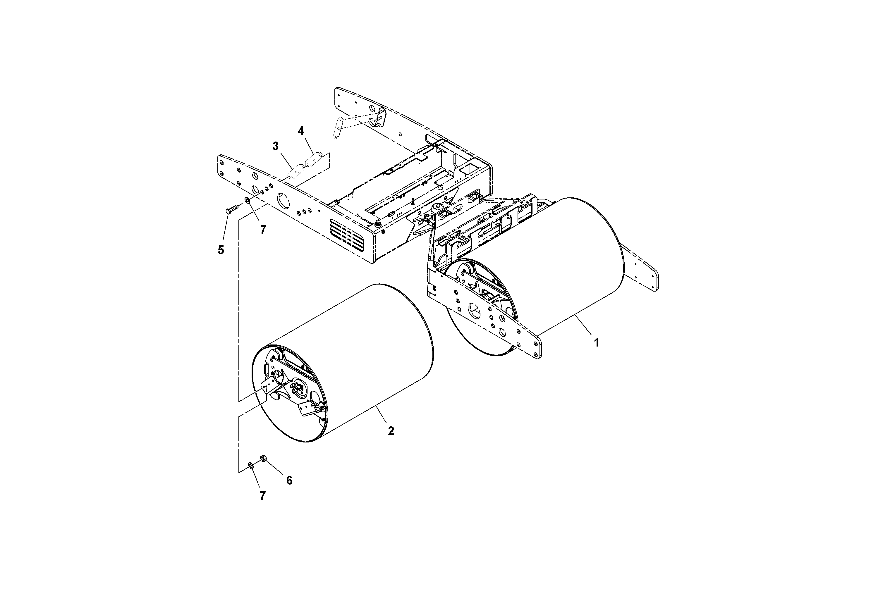 Схема запчастей Volvo DD132HF/DD138HF/HA/HFA S/N 197527- - 37195 Drum Installation 