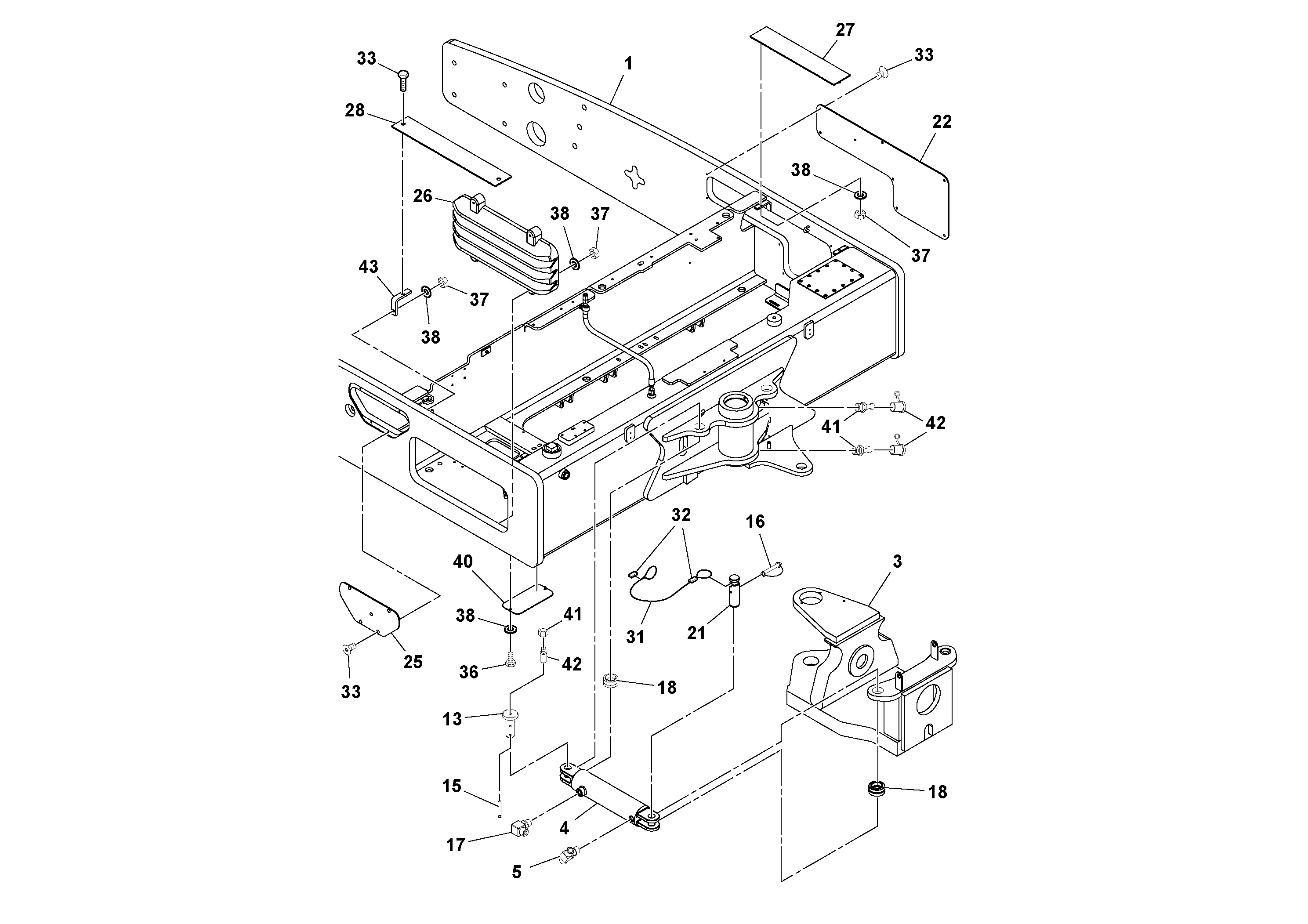 Схема запчастей Volvo DD132HF/DD138HF/HA/HFA S/N 197527- - 50402 Frame Installation 