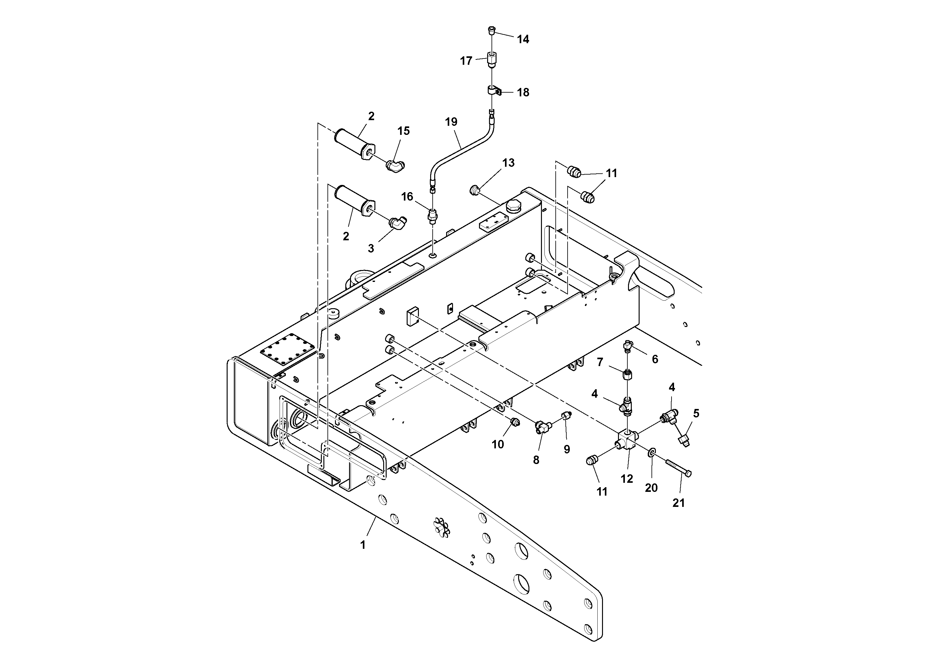 Схема запчастей Volvo DD132HF/DD138HF/HA/HFA S/N 197527- - 50406 Rear frame Assembly 