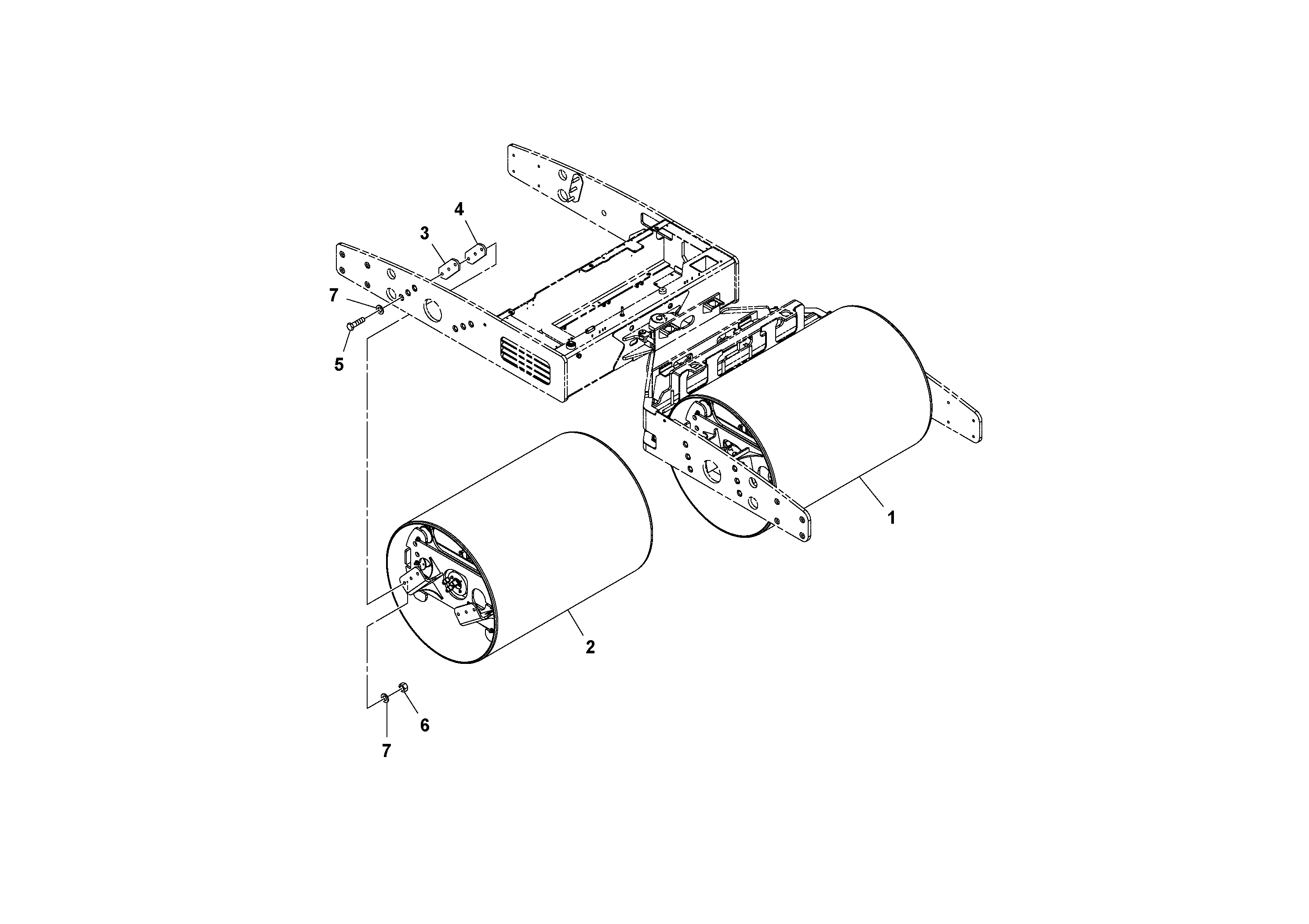 Схема запчастей Volvo DD132HF/DD138HF/HA/HFA S/N 197527- - 50407 Drum Installation 