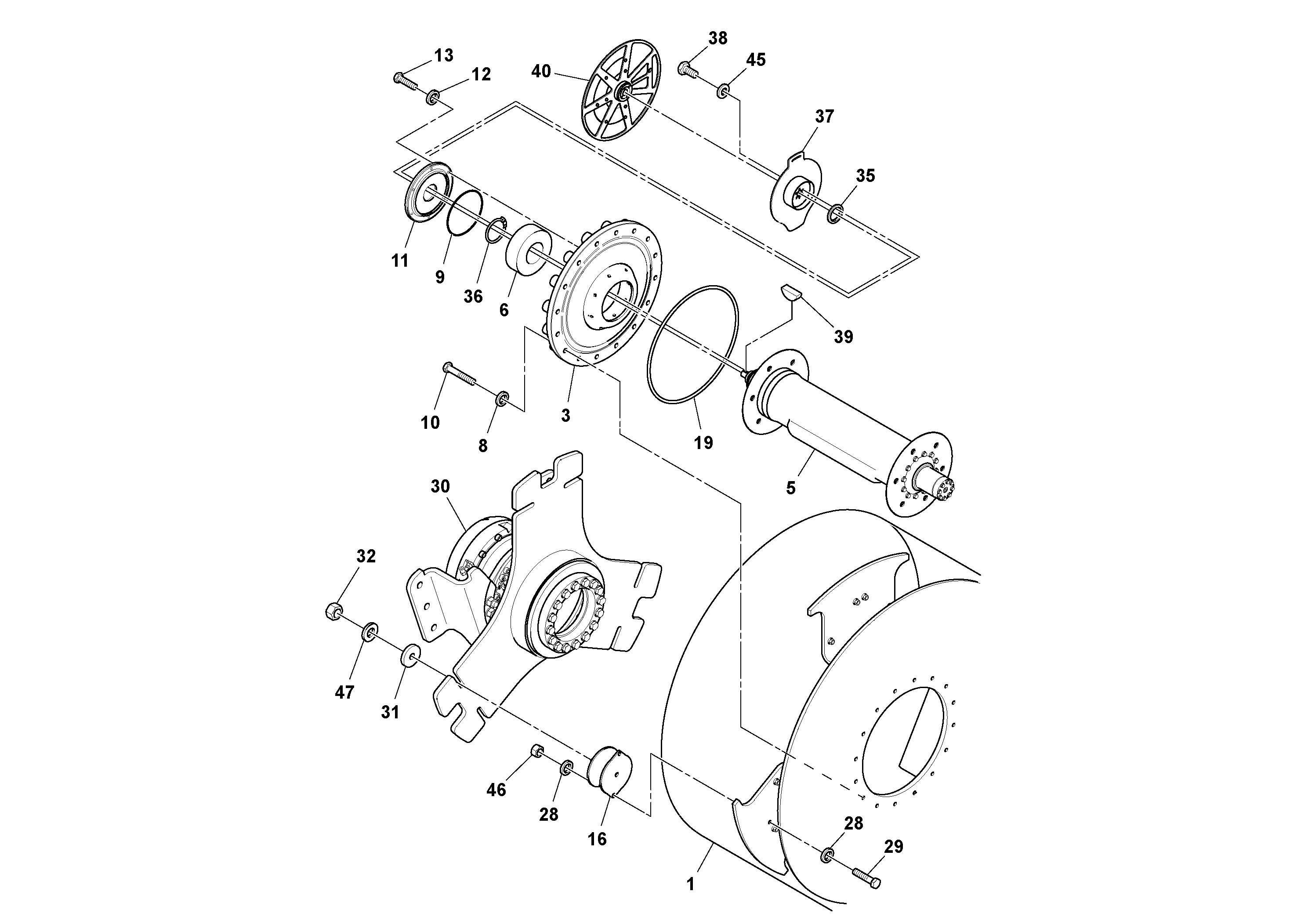 Схема запчастей Volvo DD132HF/DD138HF/HA/HFA S/N 197527- - 46270 Drum Assembly 