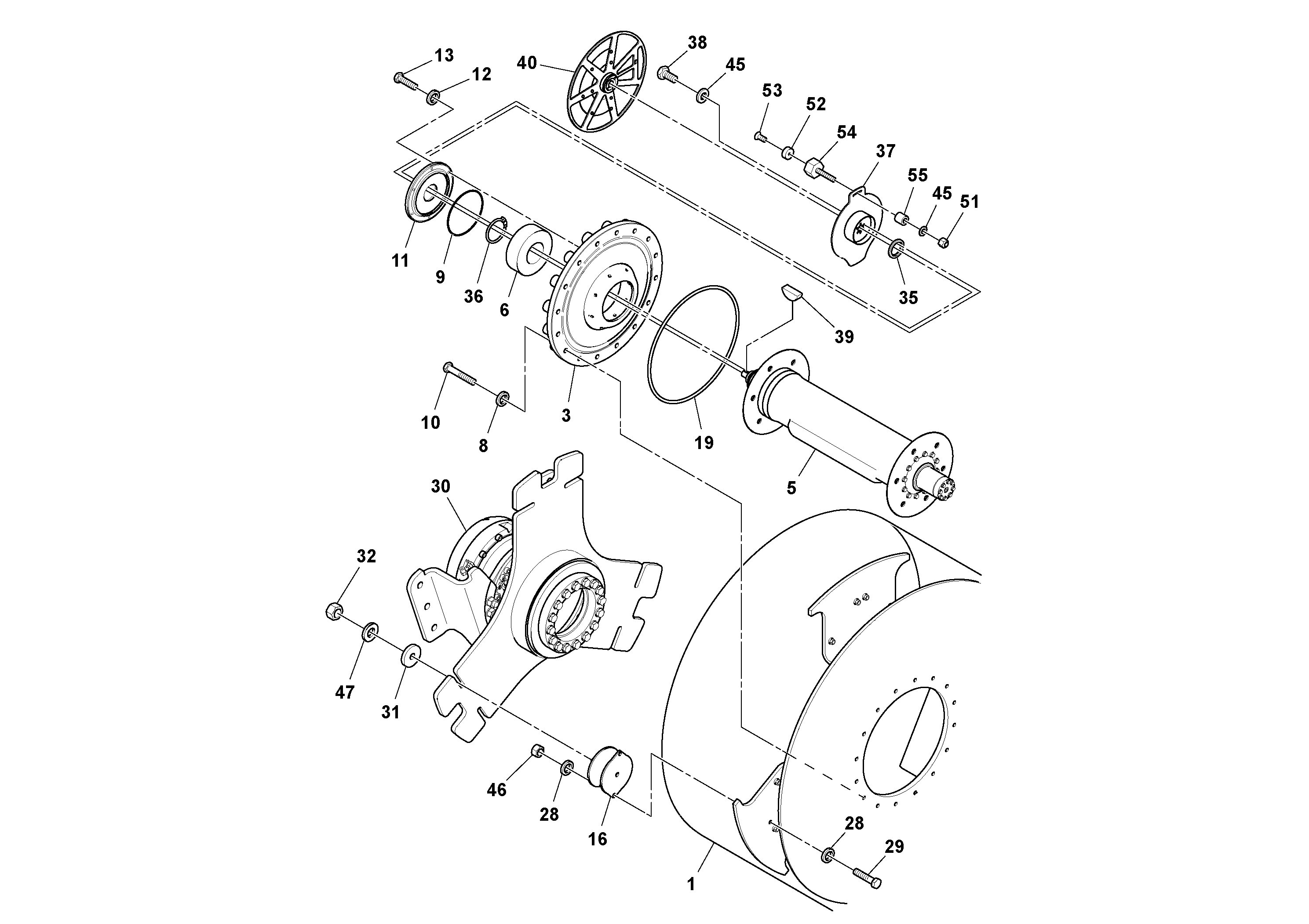 Схема запчастей Volvo DD132HF/DD138HF/HA/HFA S/N 197527- - 46979 Drum Assembly 
