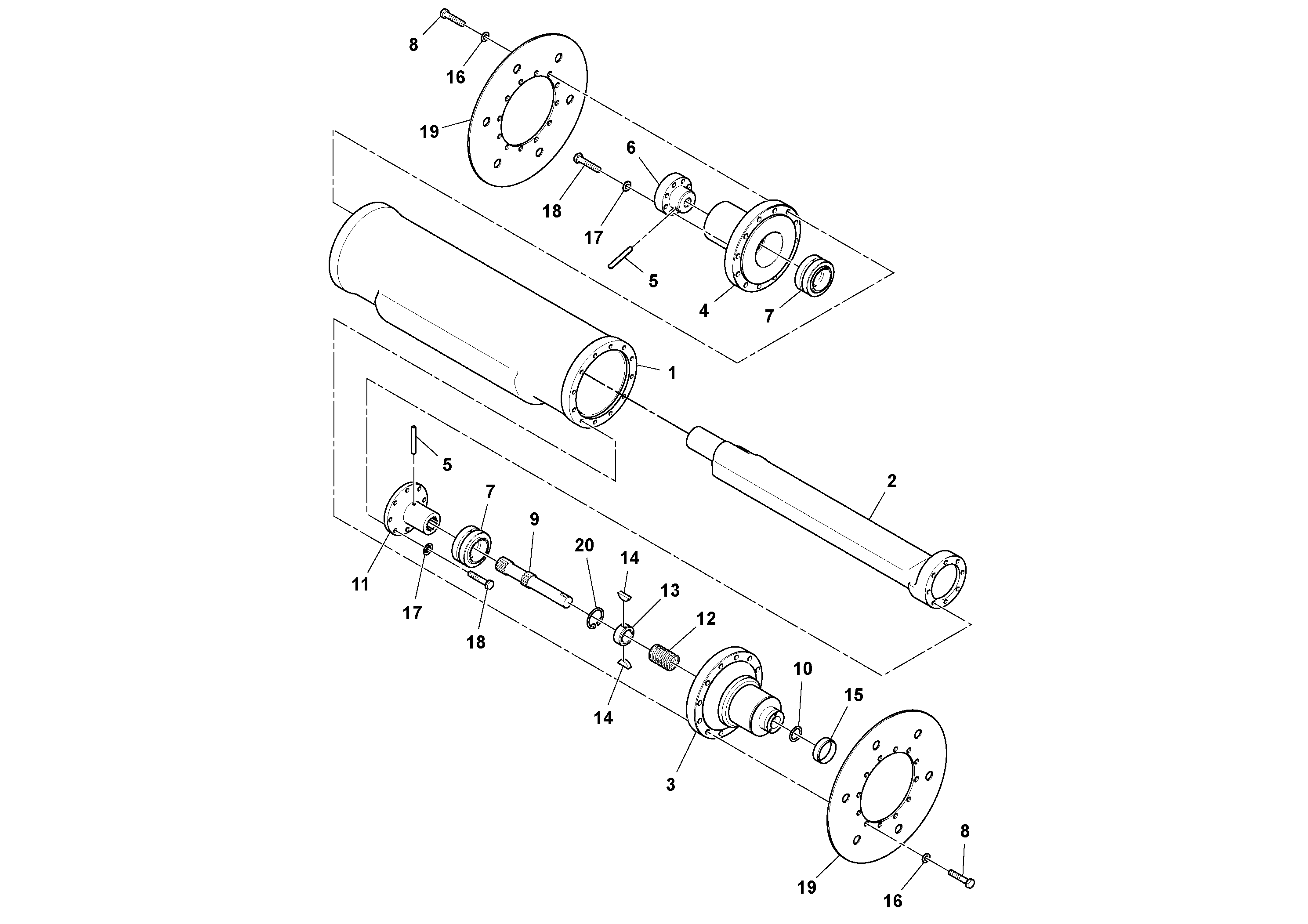 Схема запчастей Volvo DD132HF/DD138HF/HA/HFA S/N 197527- - 50411 Eccentric Shaft Assembly 