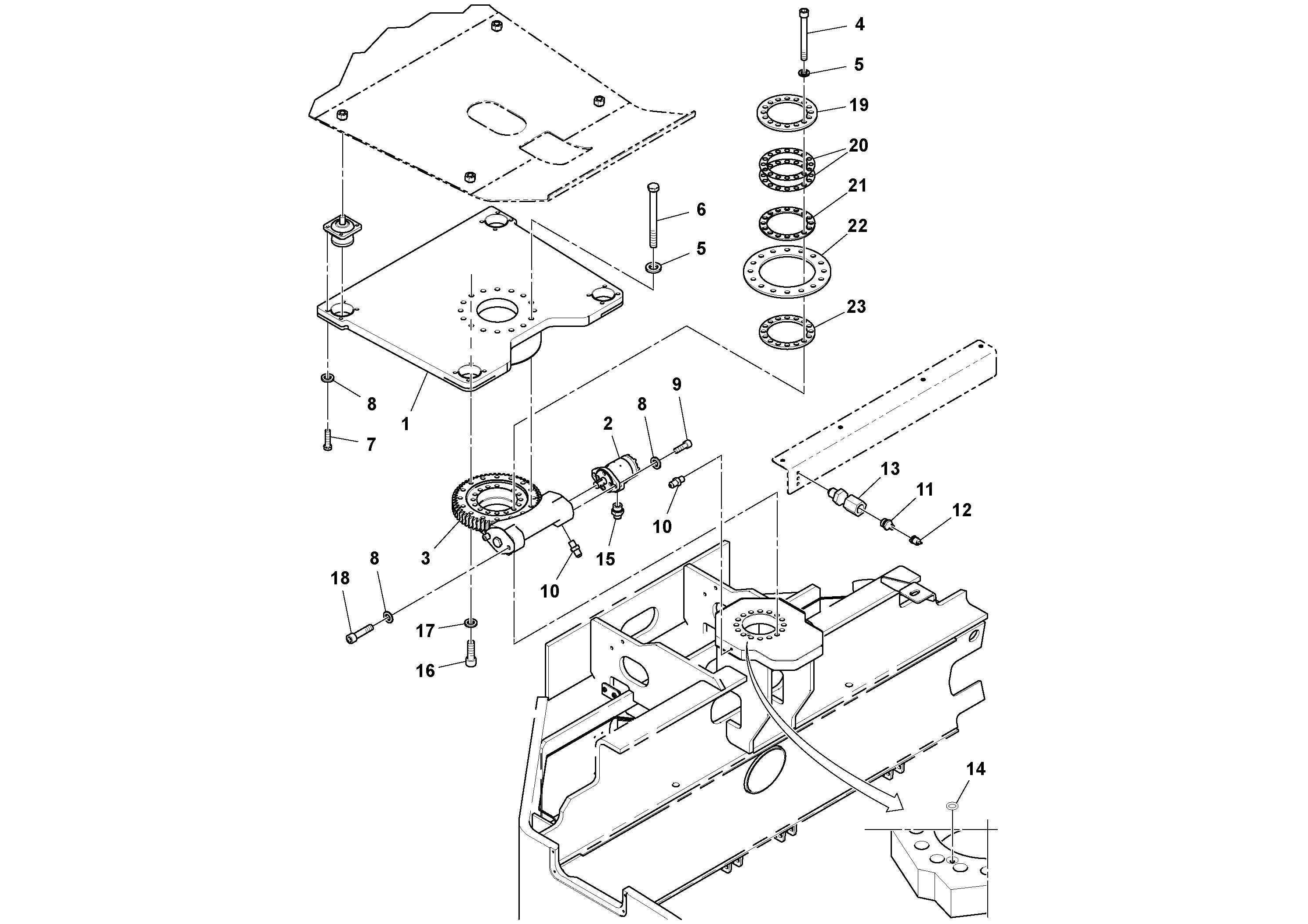 Схема запчастей Volvo DD132HF/DD138HF/HA/HFA S/N 197527- - 100020 Rotator 