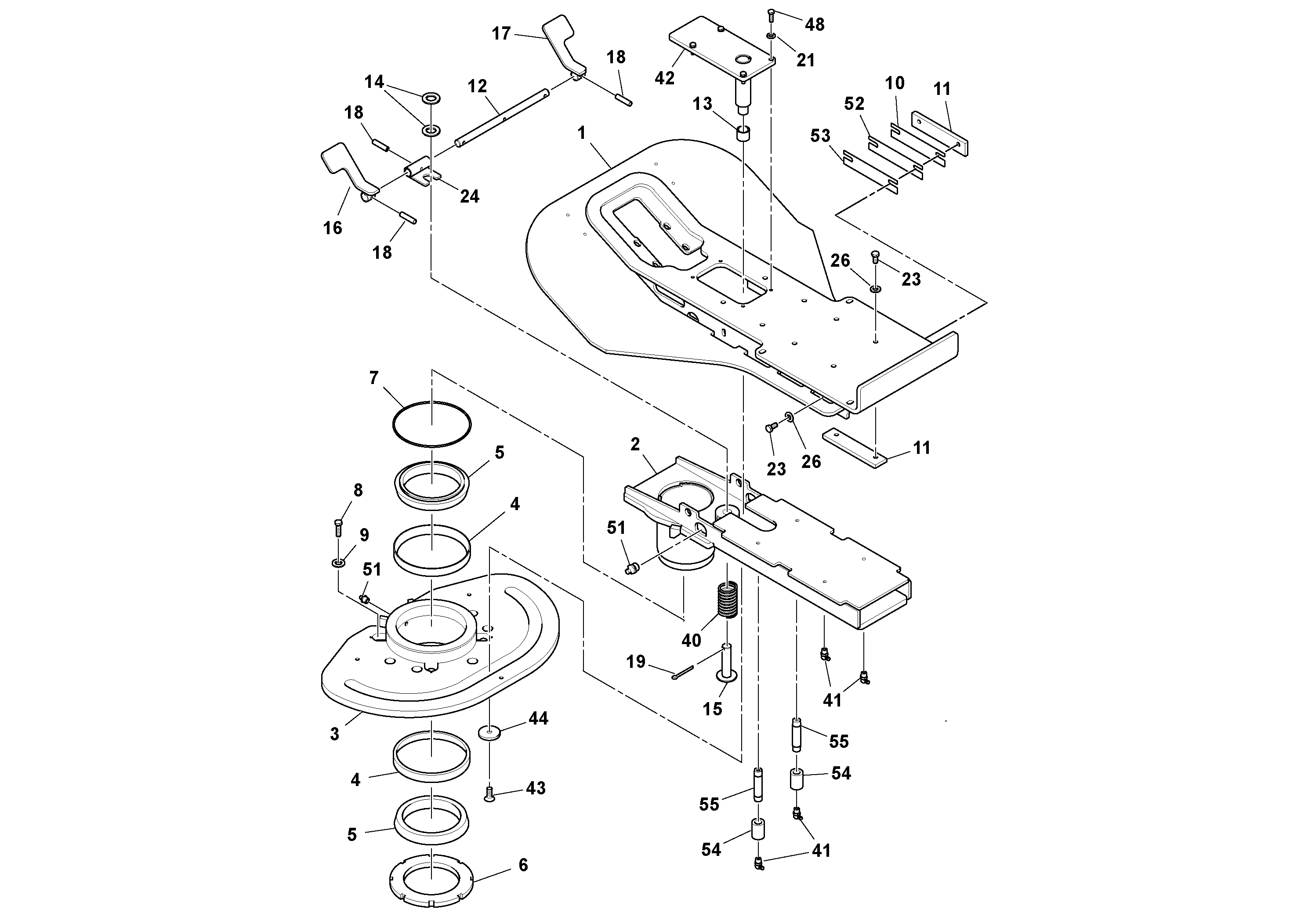Схема запчастей Volvo DD132HF/DD138HF/HA/HFA S/N 197527- - 102594 Operators Platform Assembly 