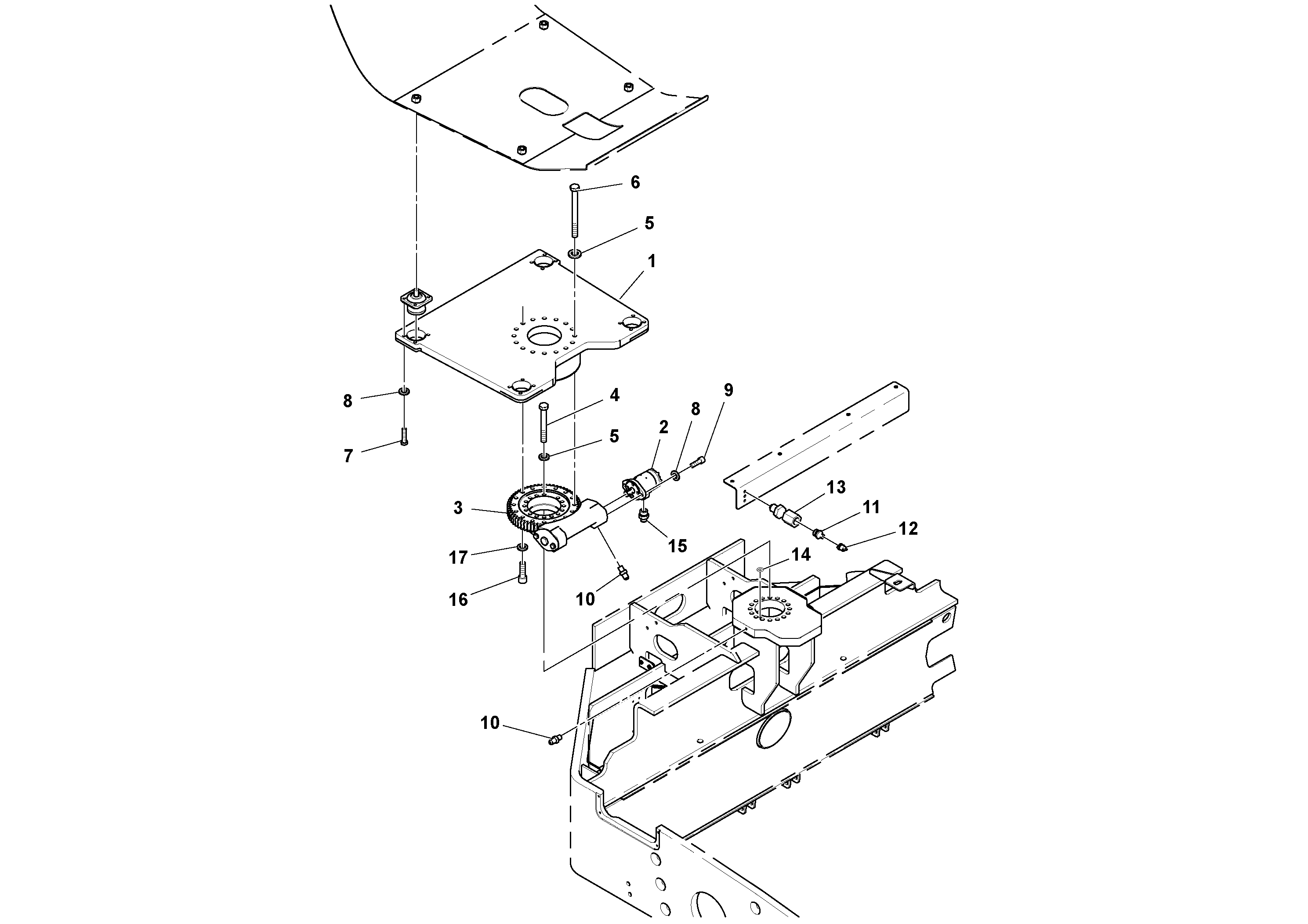 Схема запчастей Volvo DD132HF/DD138HF/HA/HFA S/N 197527- - 106828 Rotator 