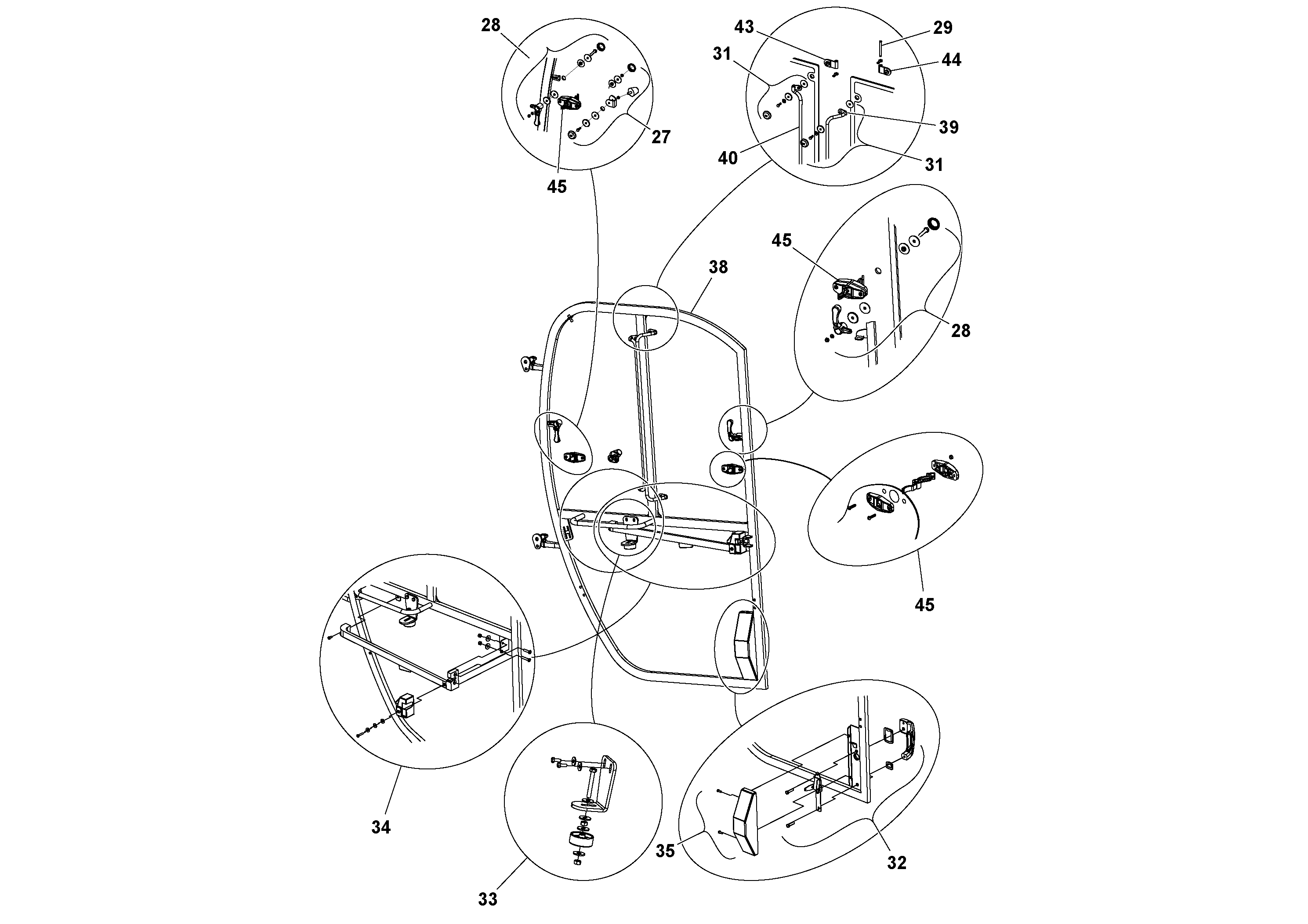 Схема запчастей Volvo DD132HF/DD138HF/HA/HFA S/N 197527- - 19855 Enclosed cab (optional) 