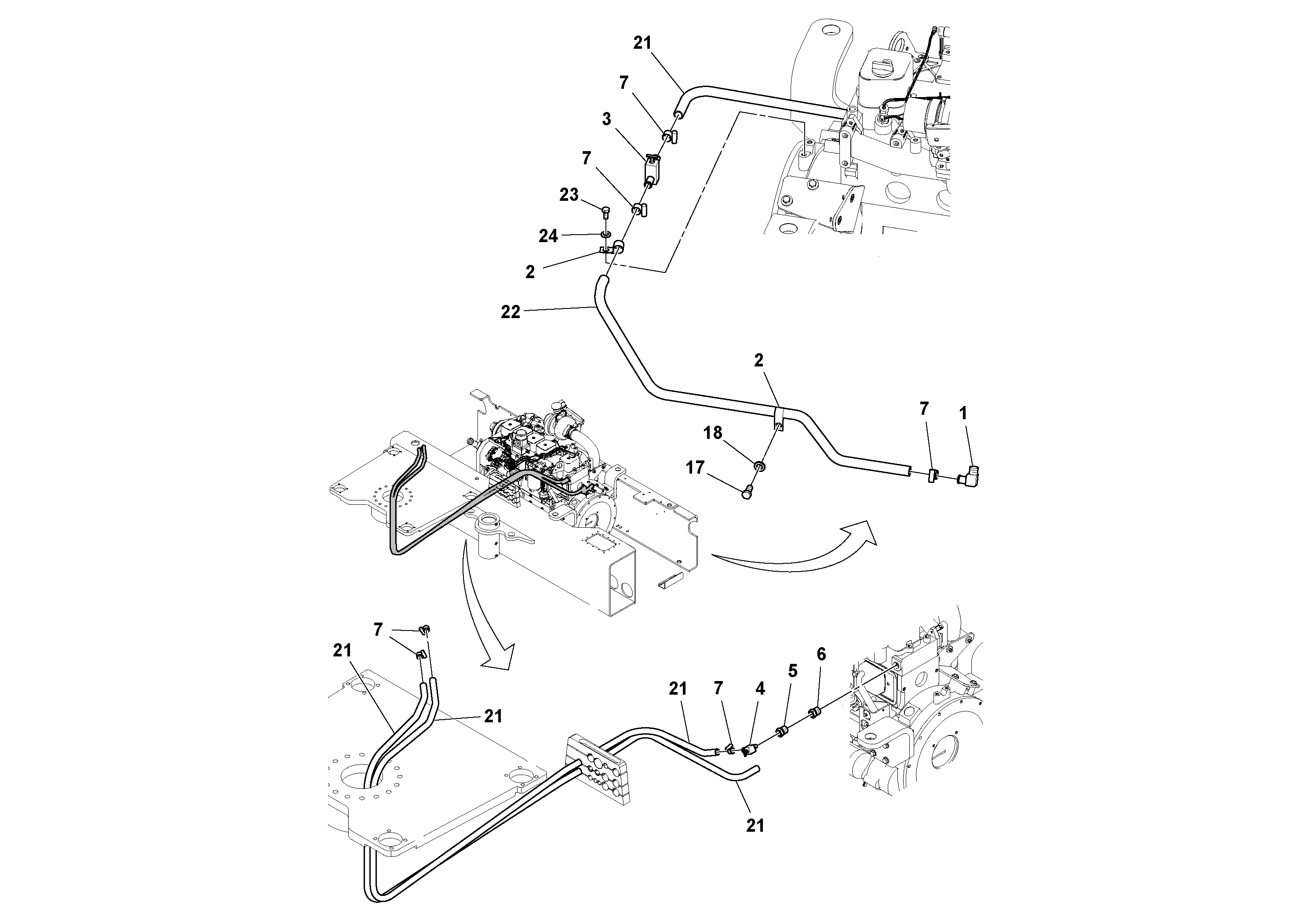 Схема запчастей Volvo DD132HF/DD138HF/HA/HFA S/N 197527- - 19877 Heater Installation 